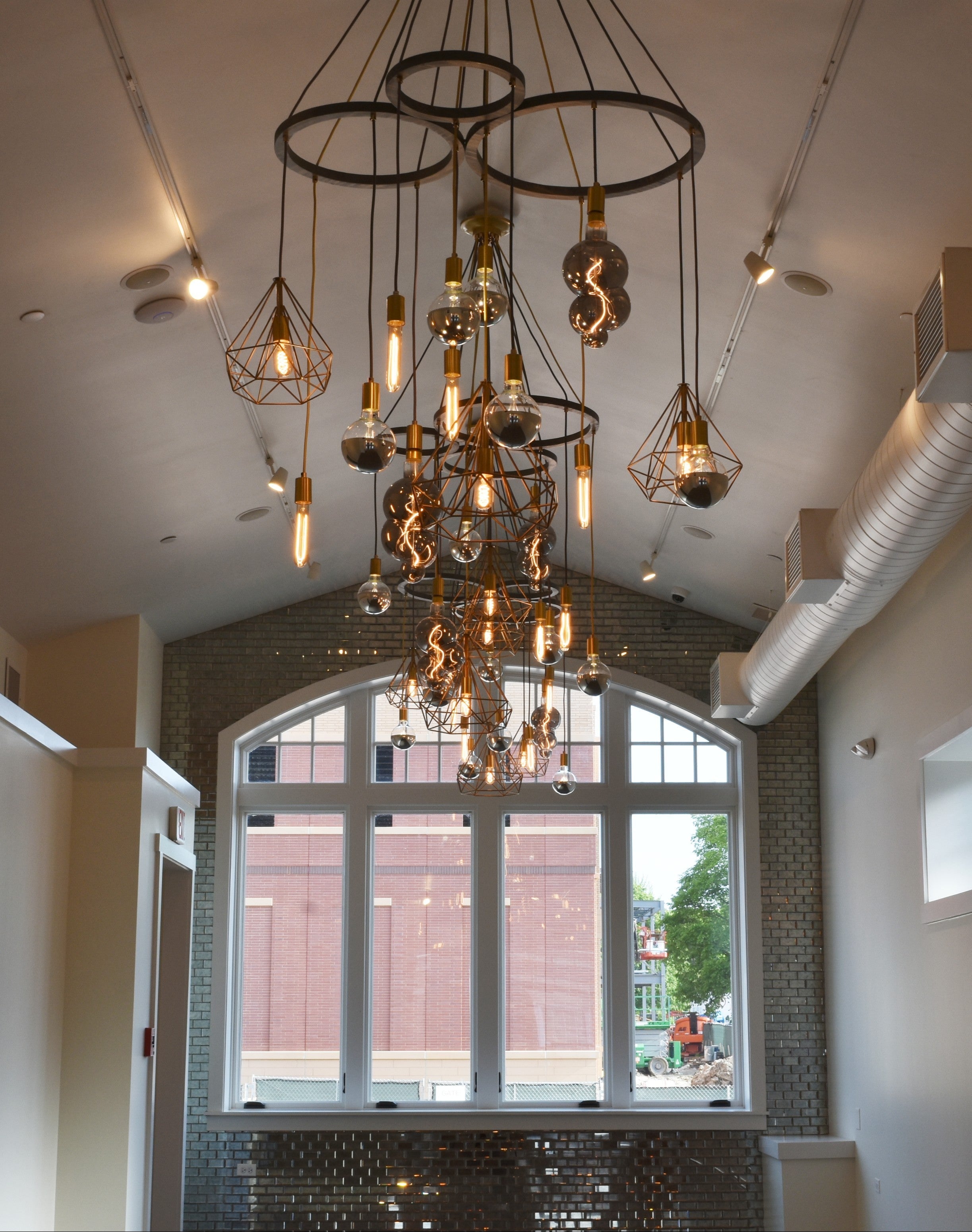 Custom Geometric Triple Ring Chandelier