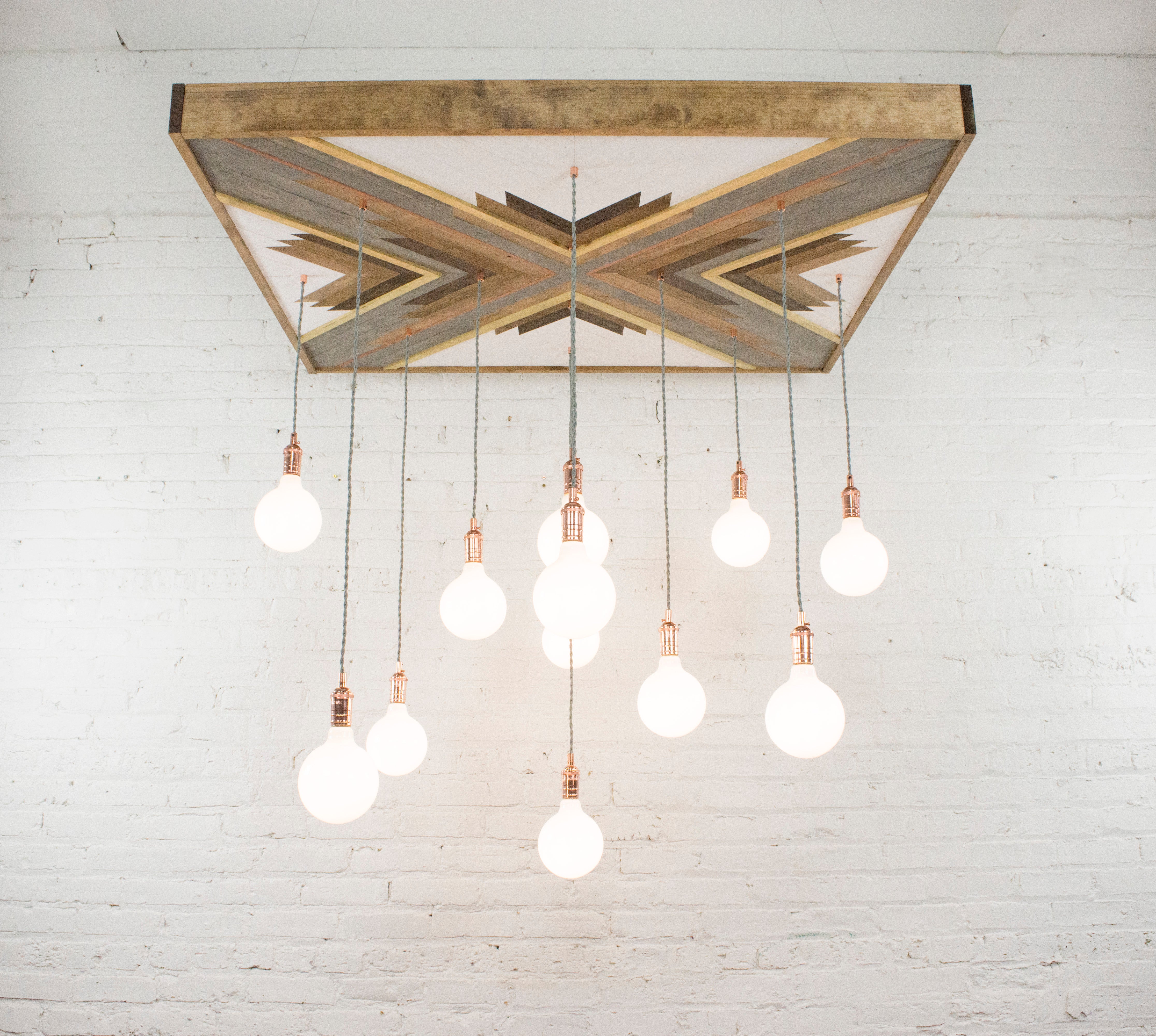 Geometric Wood Chandelier – Hangout Lighting