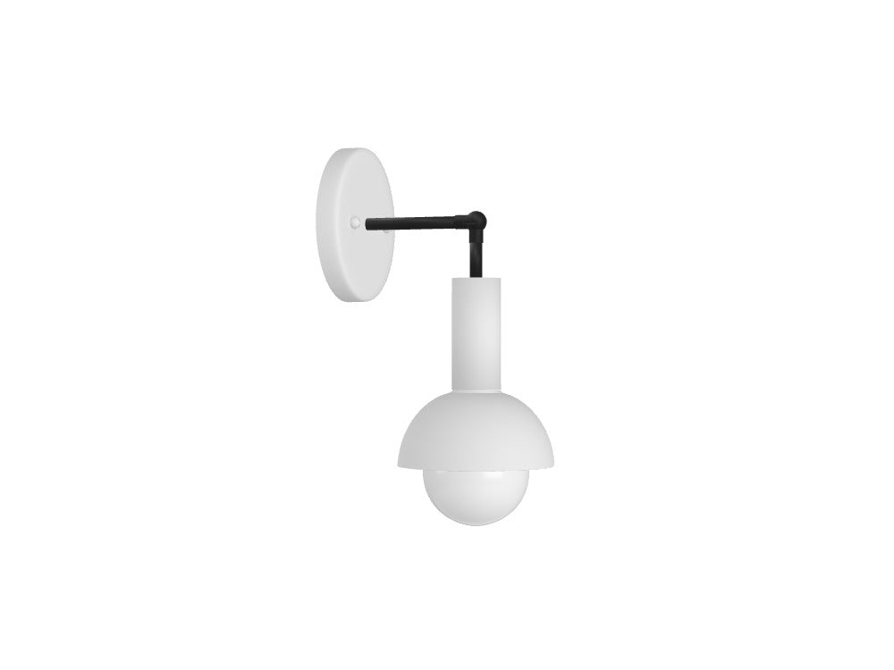 White Dome Hinge Arm Wall Sconce