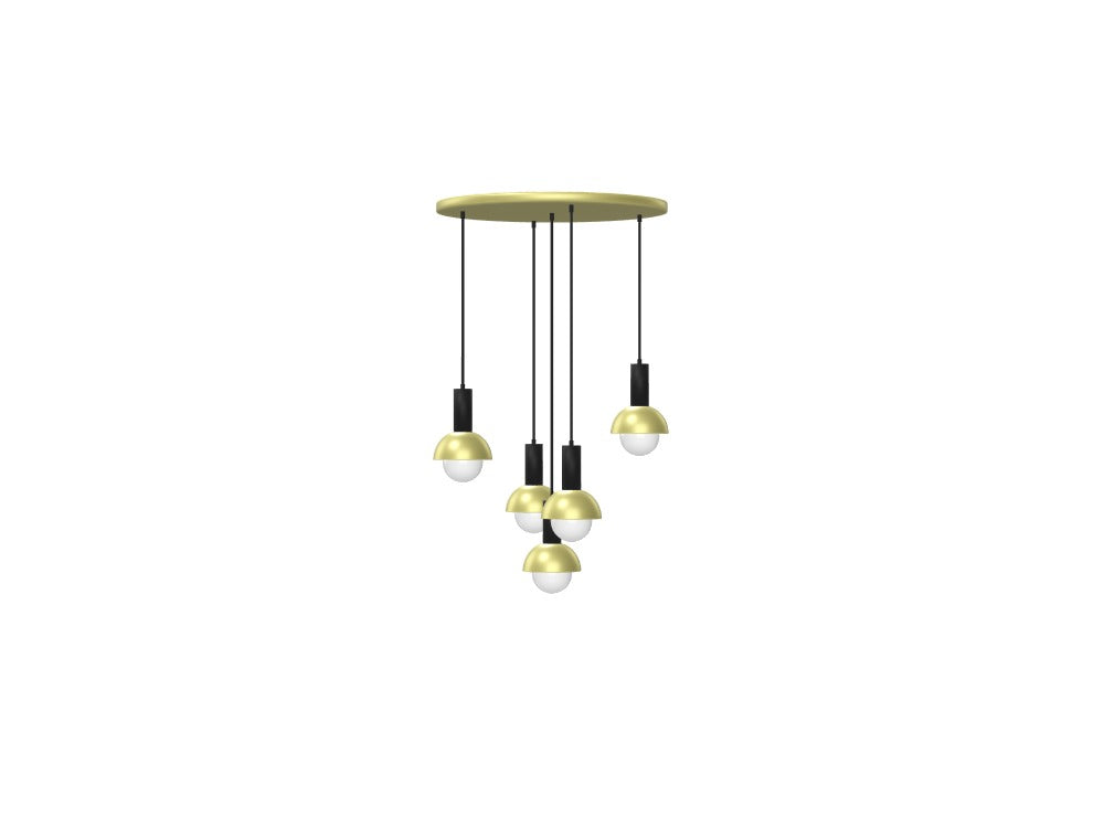 Brass Dome Multi Pendant Chandelier