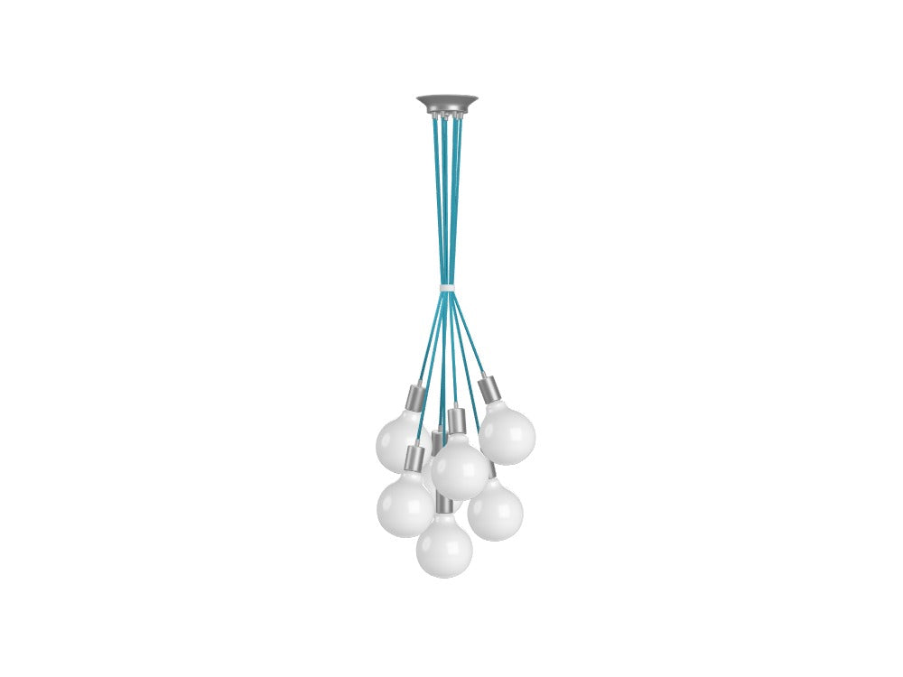 Light Blue Chandelier: Turquoise Pendant Cluster