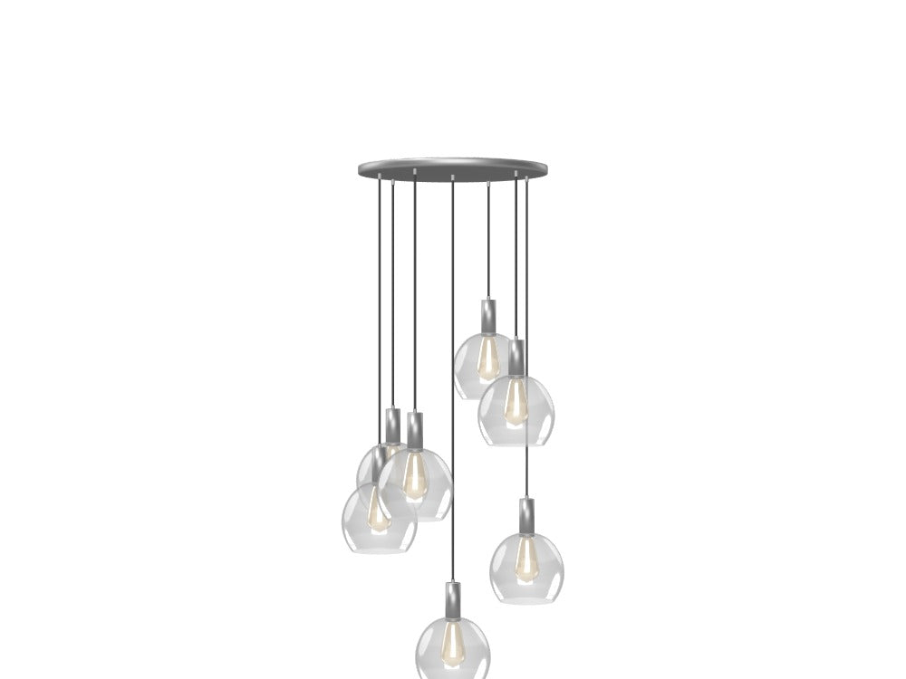 Glass Globe Chandelier Round Multi-Pendant Light