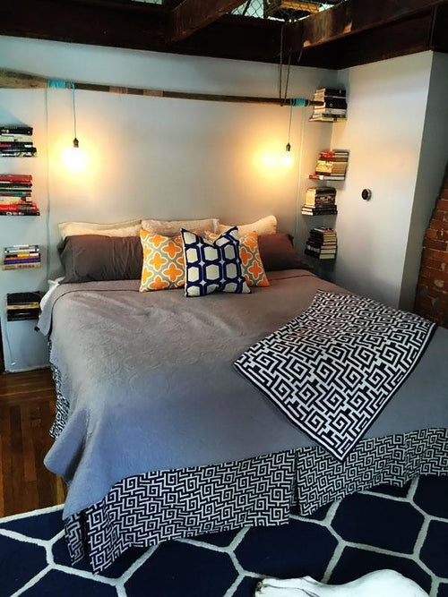 Bedside lighting Plug Pendants wrapped around an Oar  light fixture