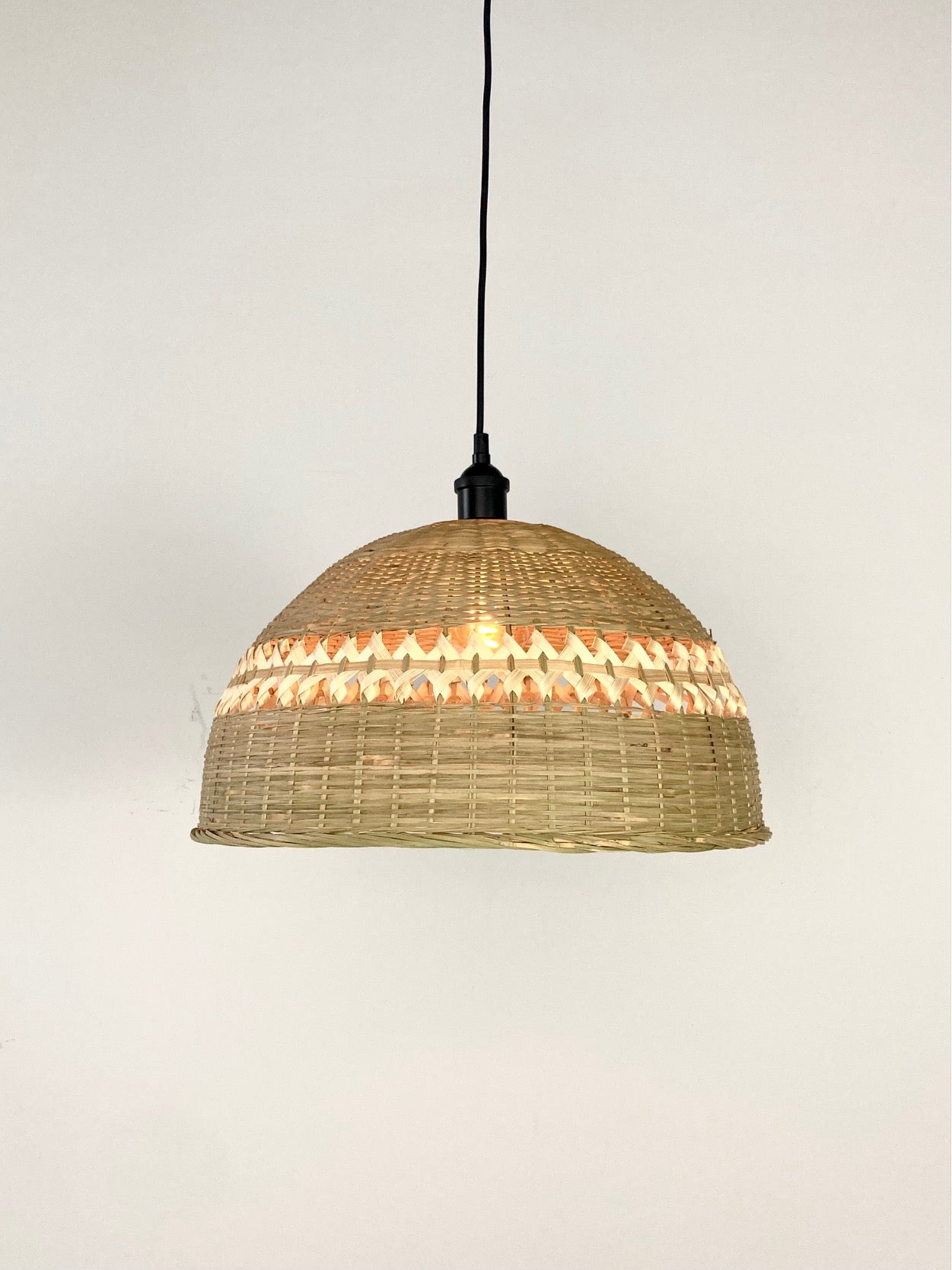 Large Rattan Dome Pendant Light
