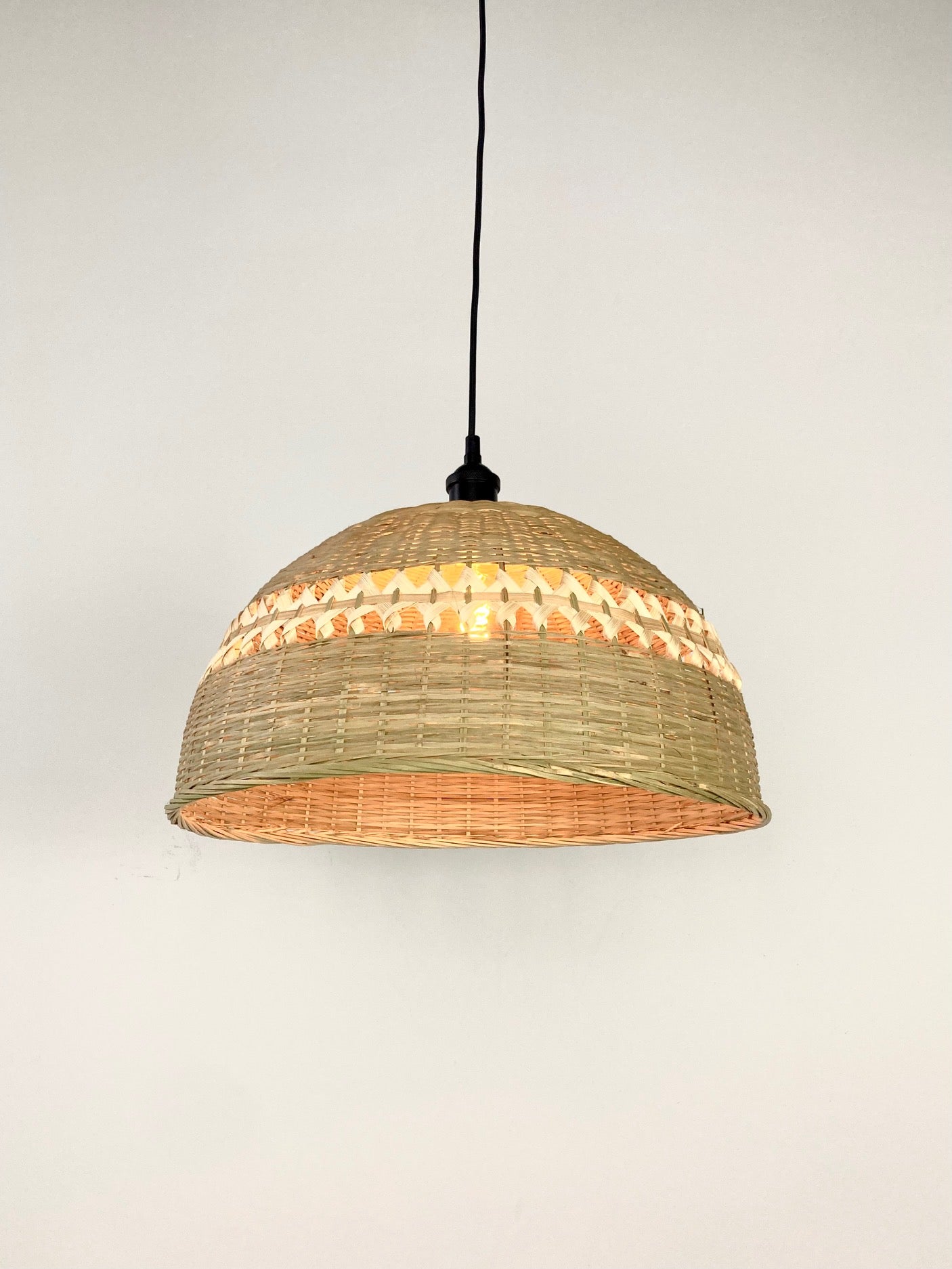 Large Rattan Dome Pendant Light