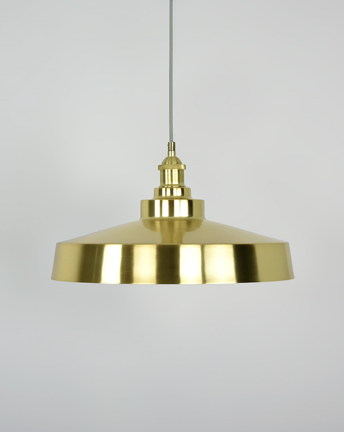 Single Pendant: Brass and Black with Industrial Brass Shade