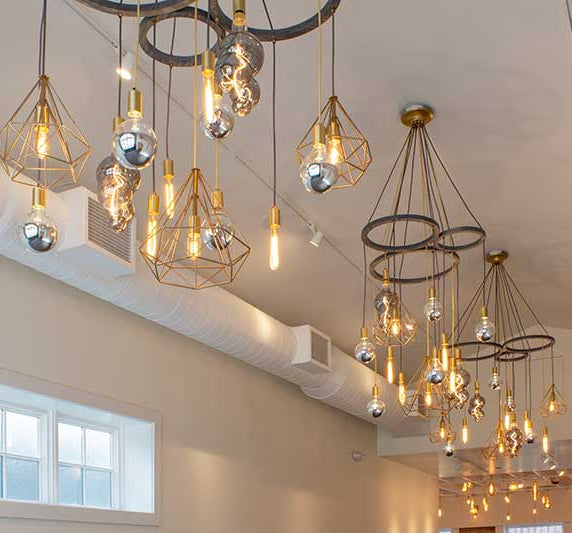 Custom Geometric Triple Ring Chandelier