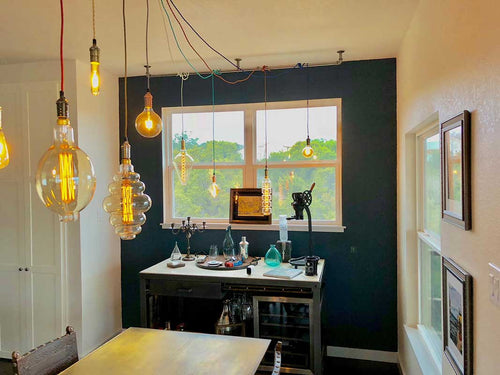 9 Pendant Wrap Chandelier with Oversize Bulb Mix light fixture