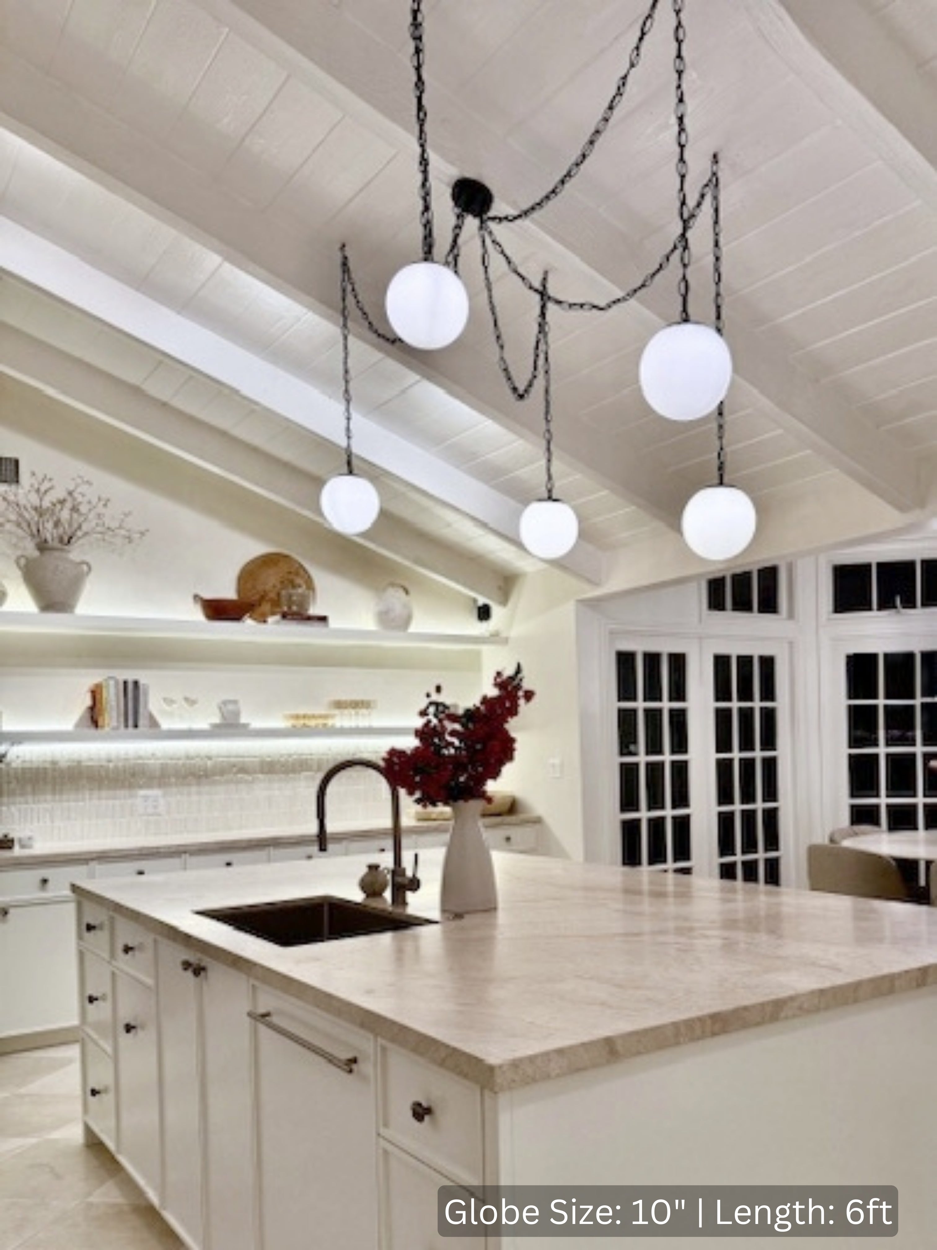 Customize: Swag Chandelier - Chain with Neckless Globe Shades