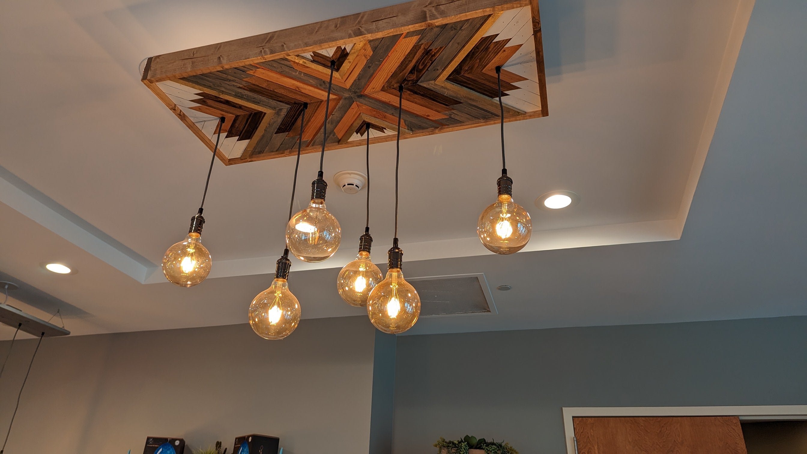 Geometric Wood Chandelier