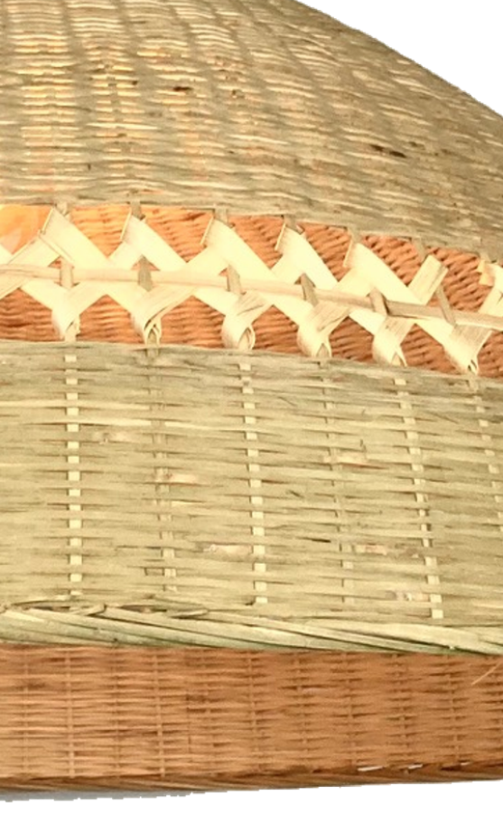 close up rattan material pendant lighting shade