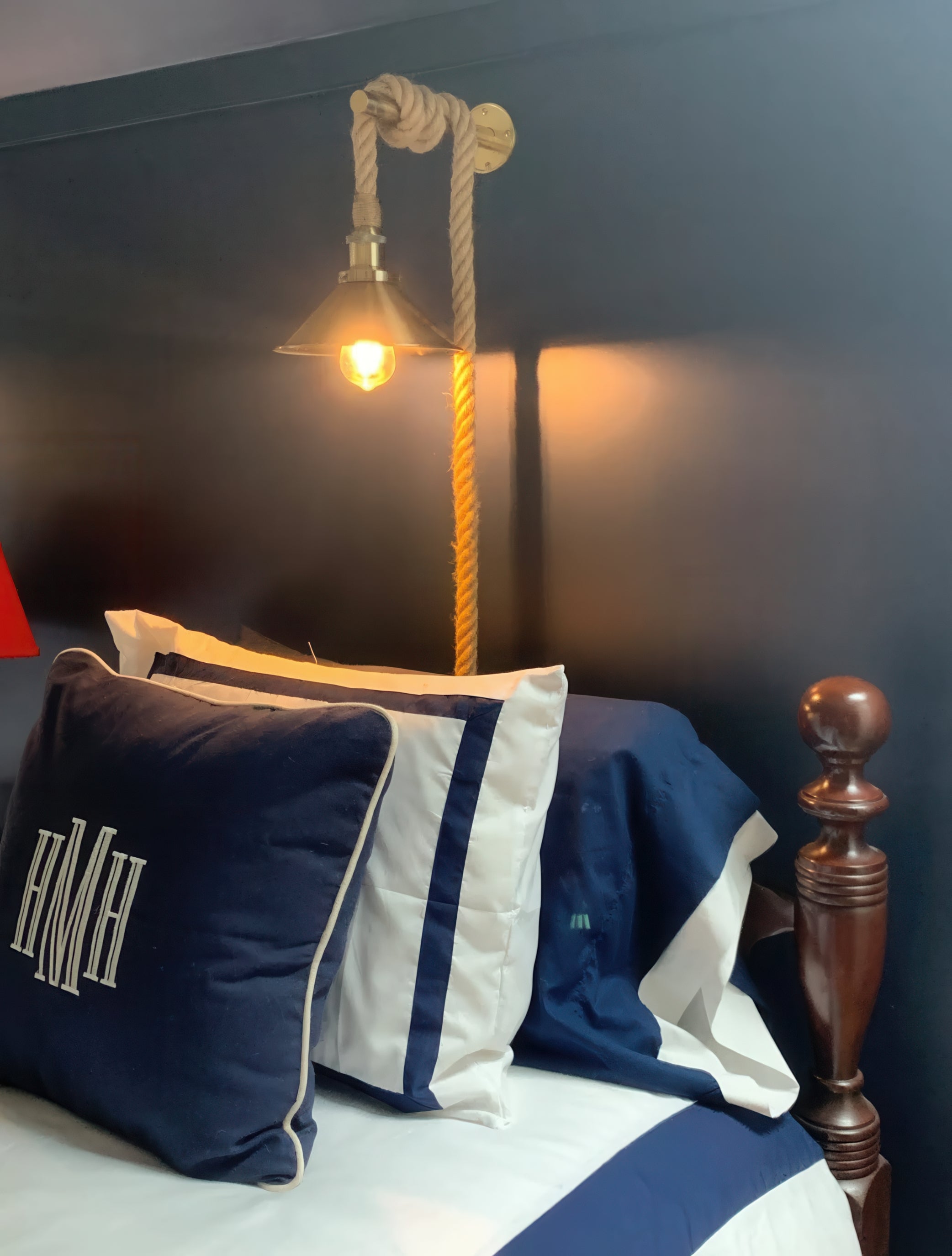 rope wall sconce bedroom light lamp