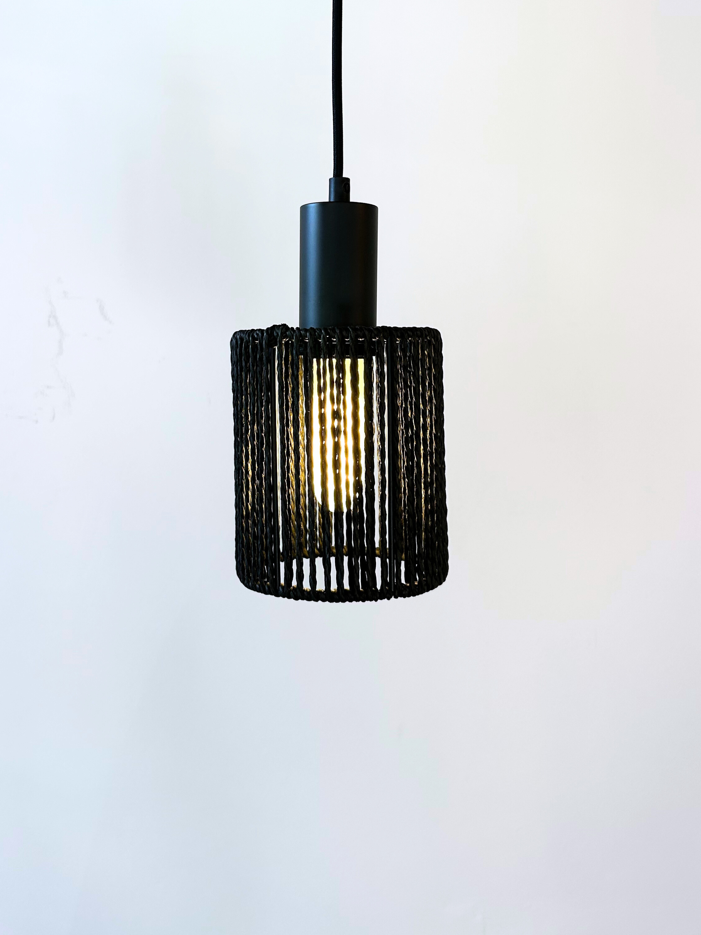 Woven Jute Cylinder Pendant