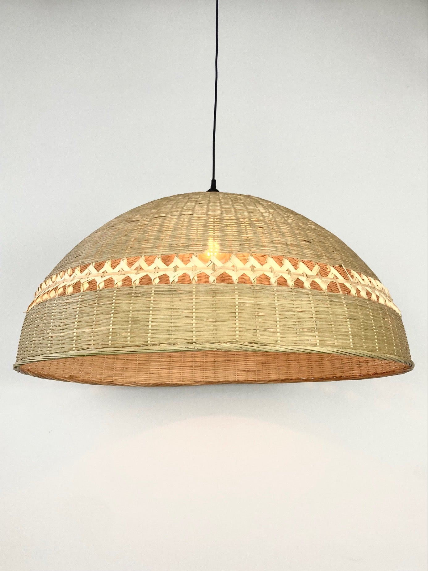 Woven Bamboo Dome Pendant Light