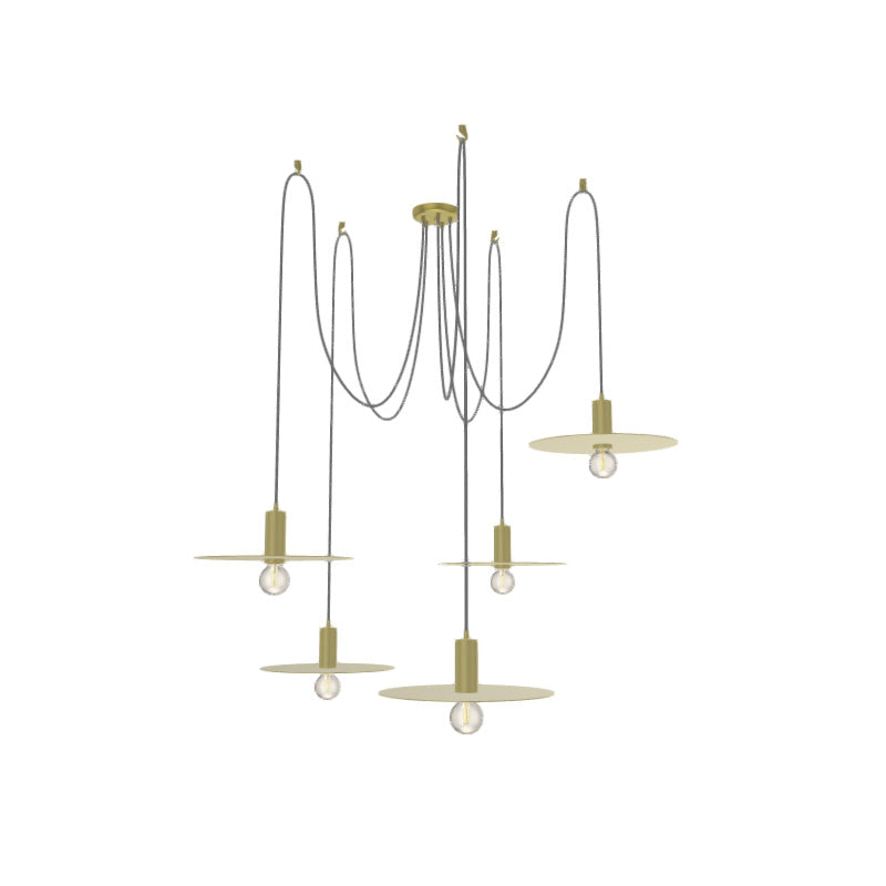 modern brass swag chandelier with 5 pendant lights