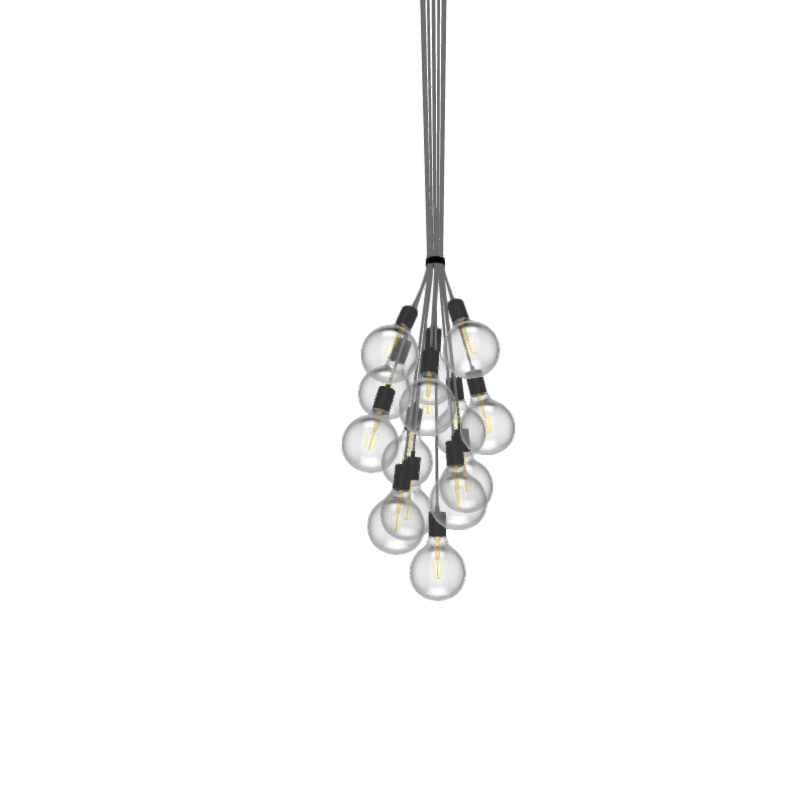 Modern Grey and Black Pendant Light Cluster Chandelier