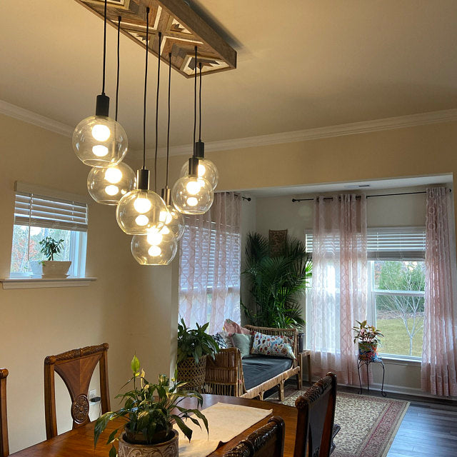 Geometric Wood Chandelier