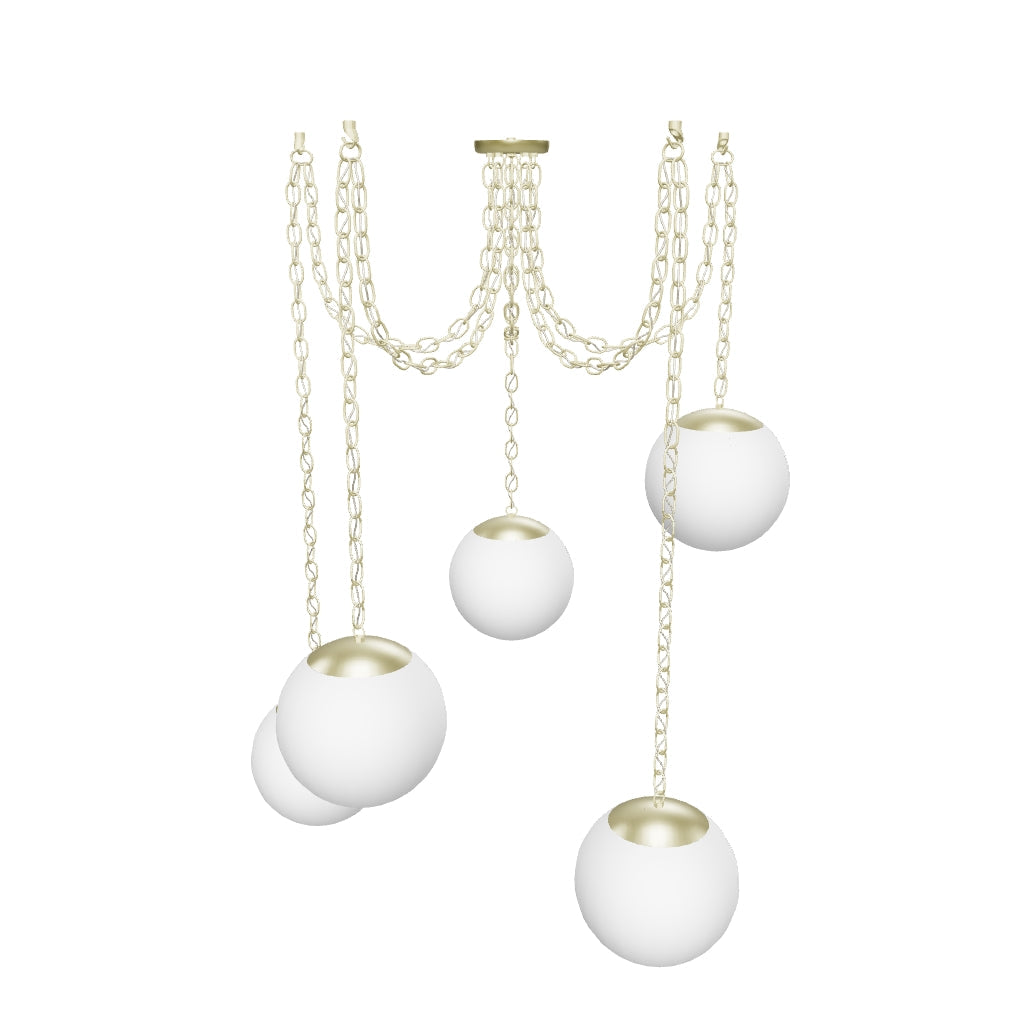 Customize: Swag Chandelier - Chain with Neckless Globe Shades