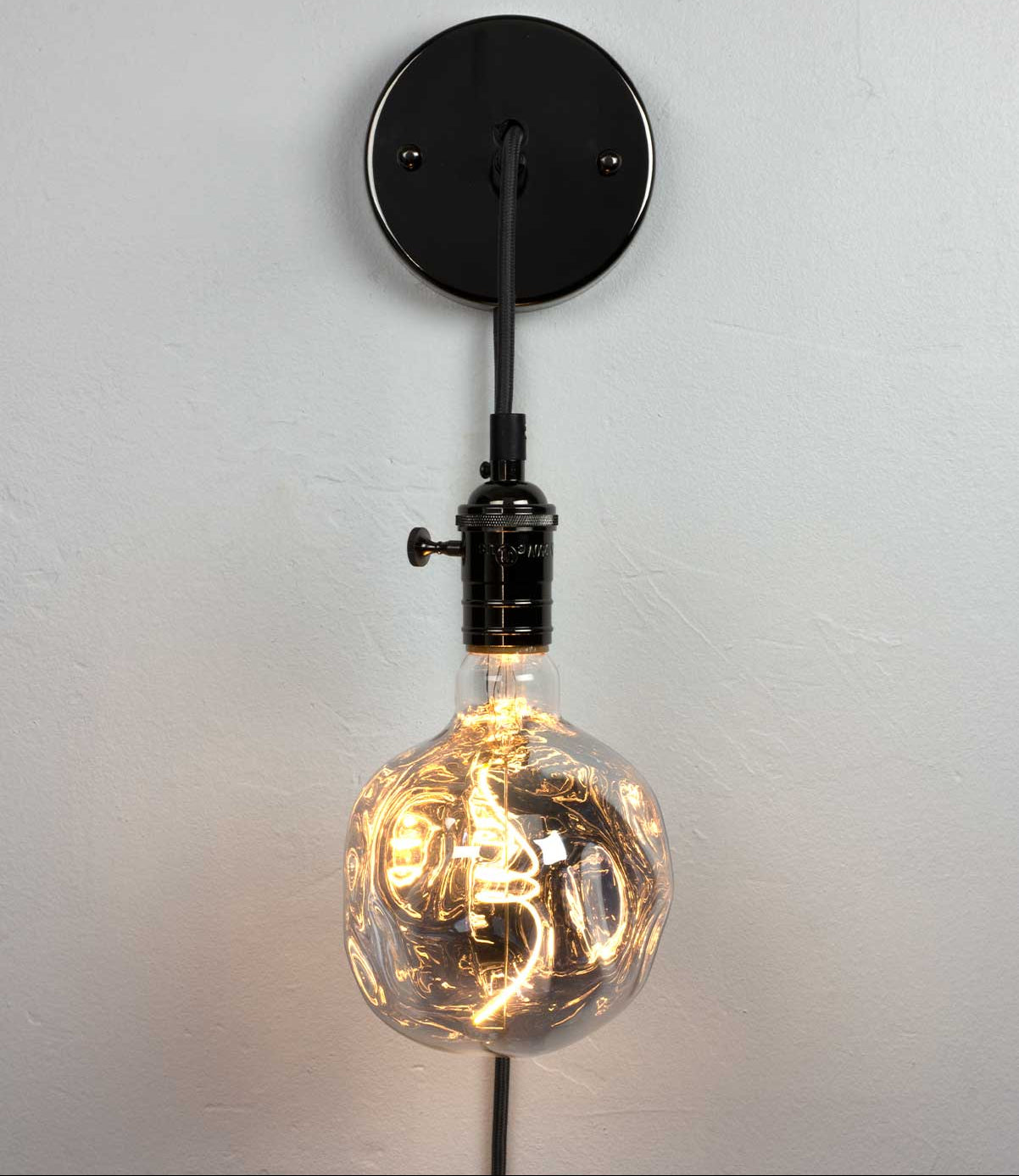 Plug-in Adjustable Wall Sconce: Graphite and Smoke