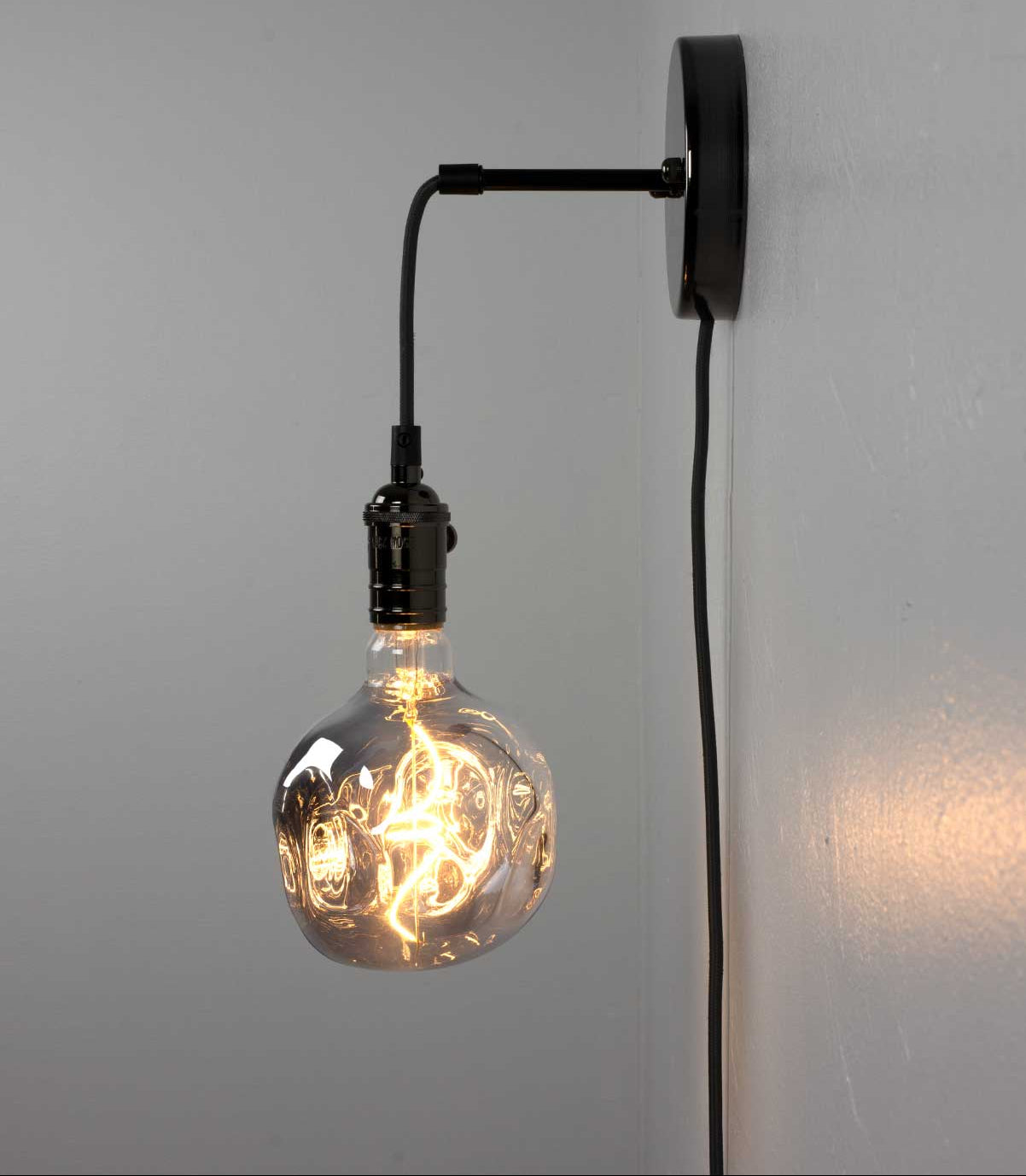 Plug-in Adjustable Wall Sconce: Graphite and Smoke