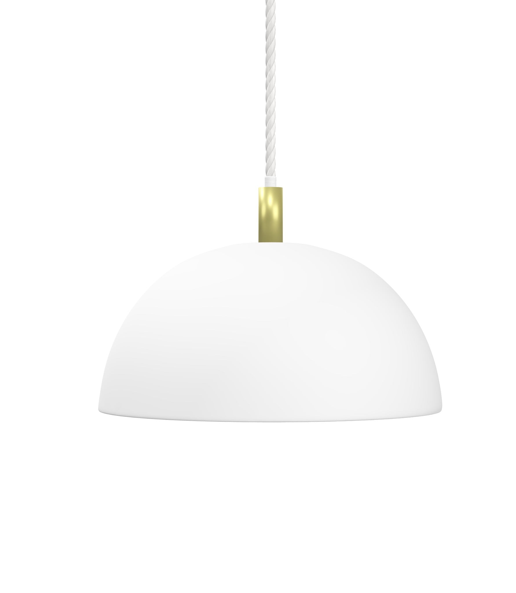 Single Pendant: Cotton Rope with White Dome Shade