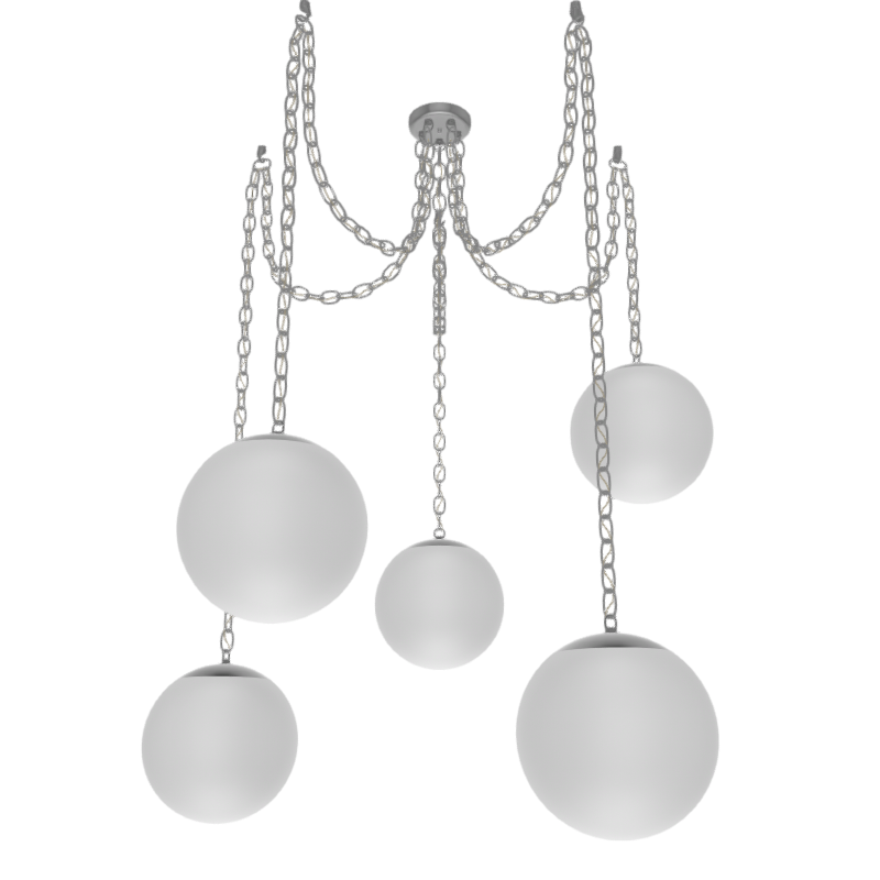 Customize: Swag Chandelier - Chain with Neckless Globe Shades