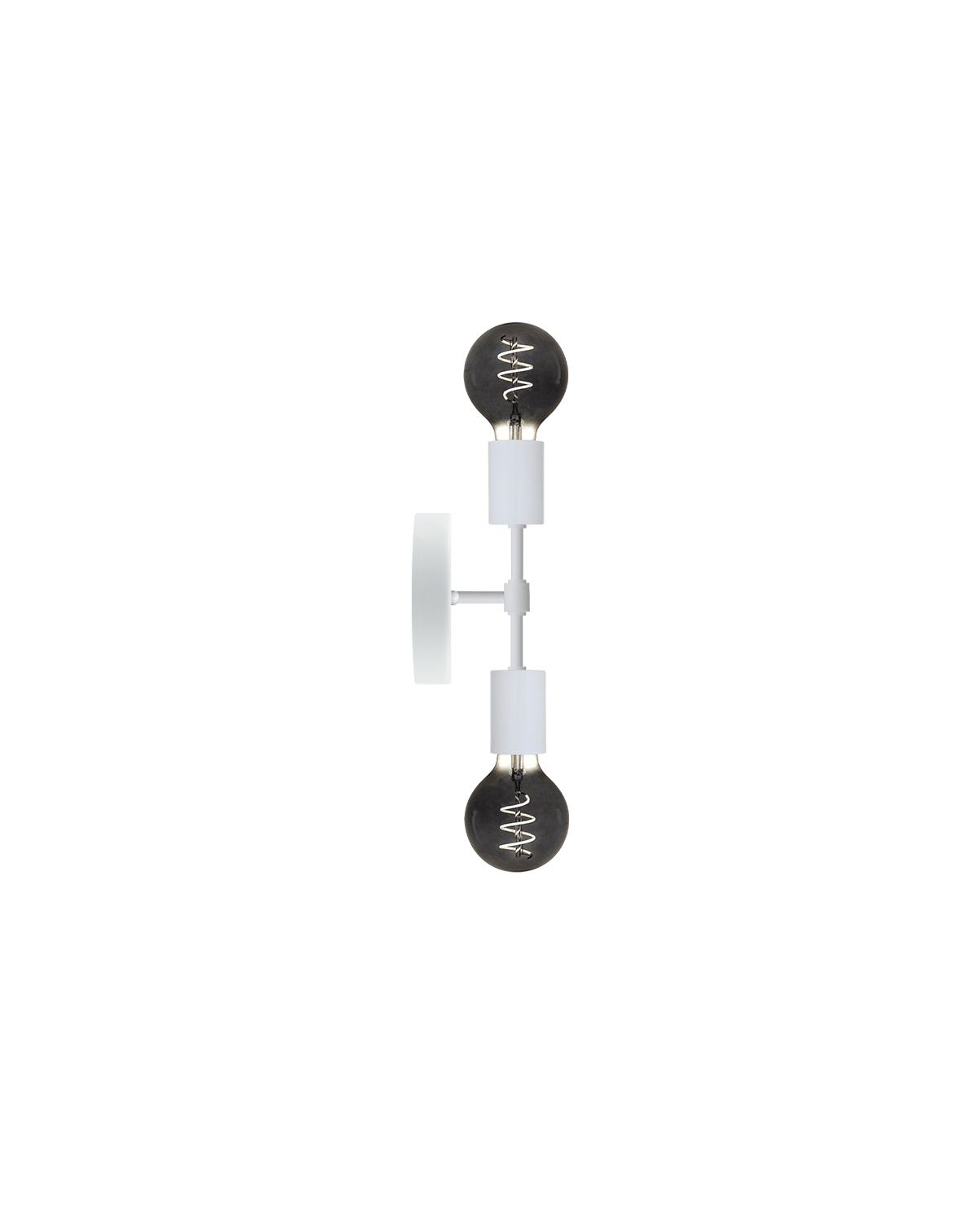 Double Wall Sconce: White with Smoke
