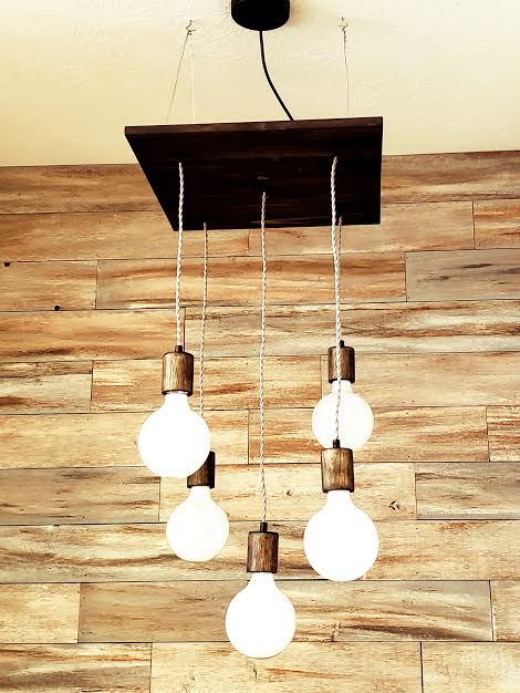 Wood Chandelier - 18" Square: Design Your Own
