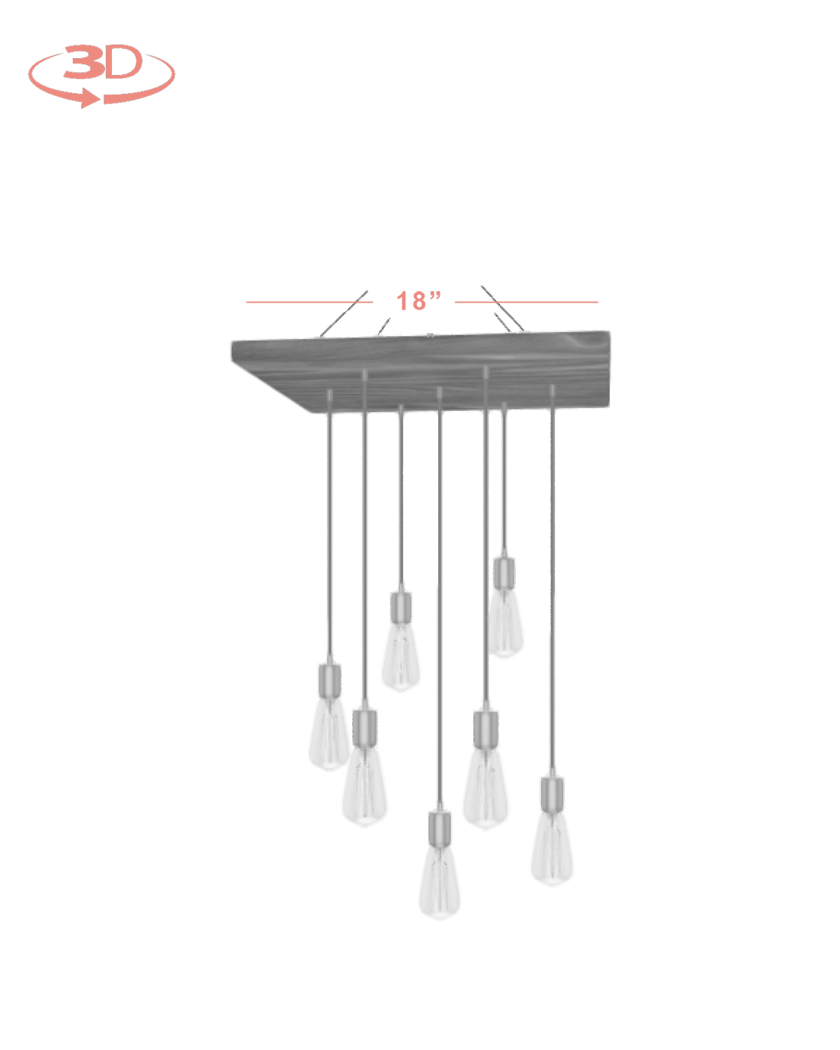 Wood Chandelier - 18" Square: Design Your Own