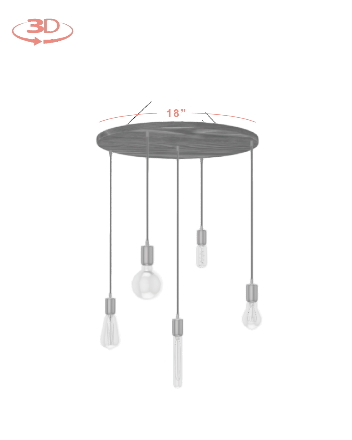 Wood Chandelier - 18" Round: Design Your Own