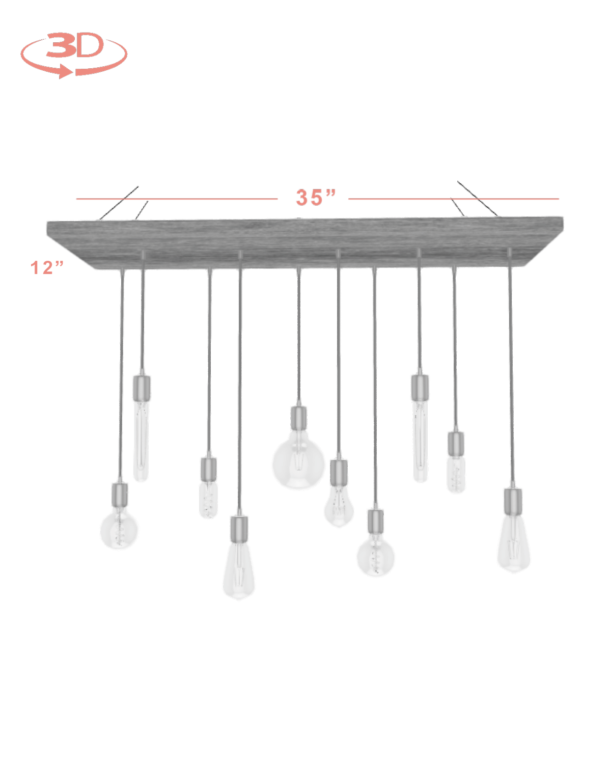 Wood Chandelier - 35" x 12": Design Your Own