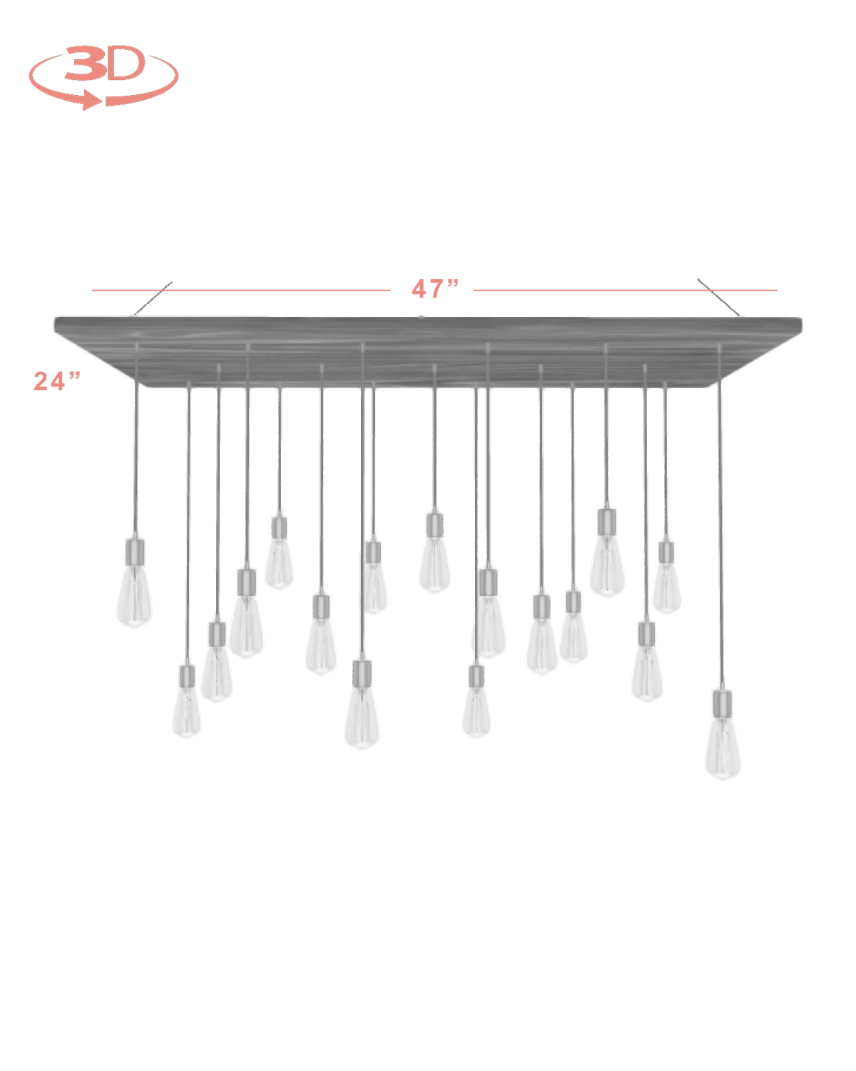 Wood Chandelier - 47" x 24": Design Your Own