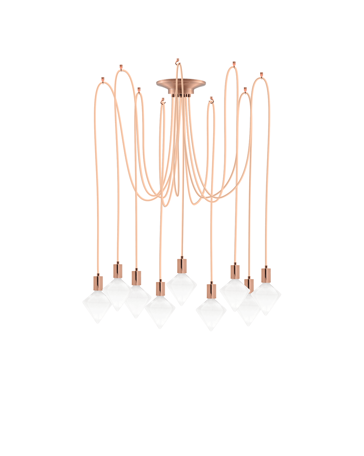 9 pendant modern copper swag chandelier with diamond bulbs