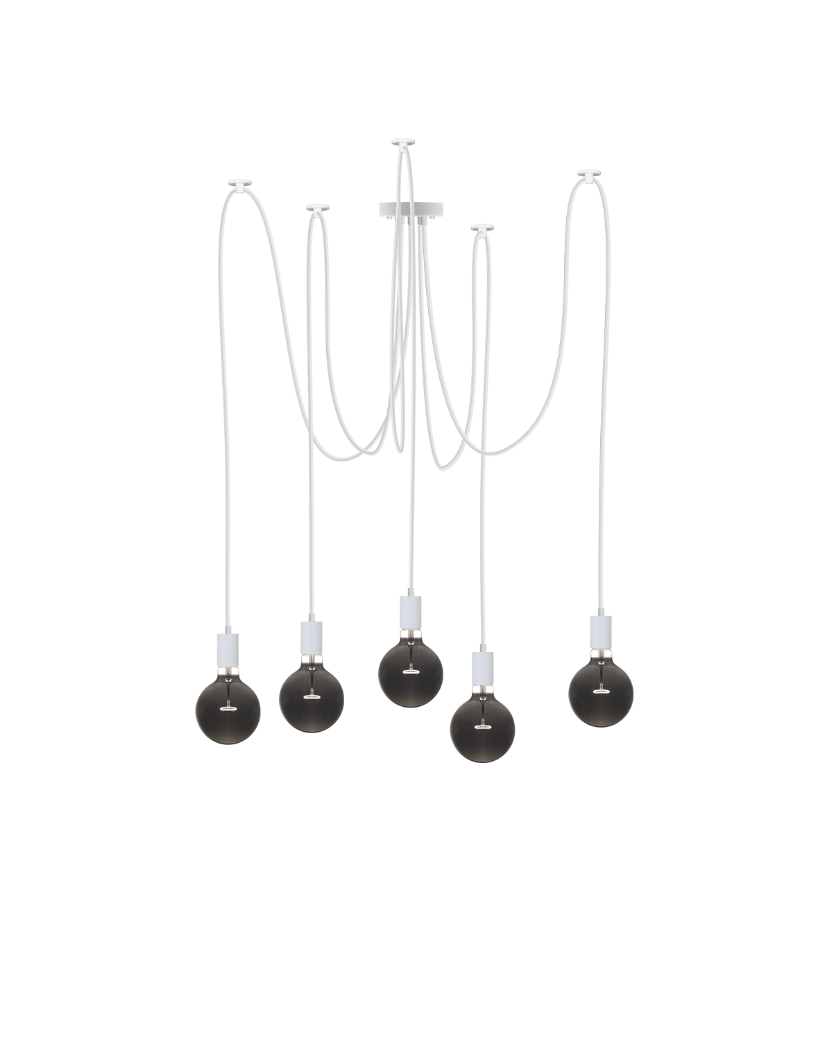 white and black small chandelier