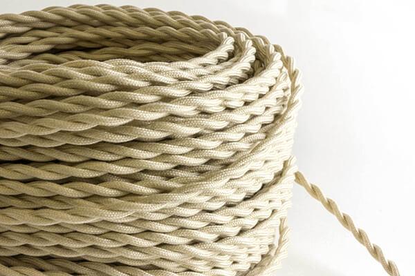 Beige Twisted Fabric Cord by the Foot Hangout Lighting