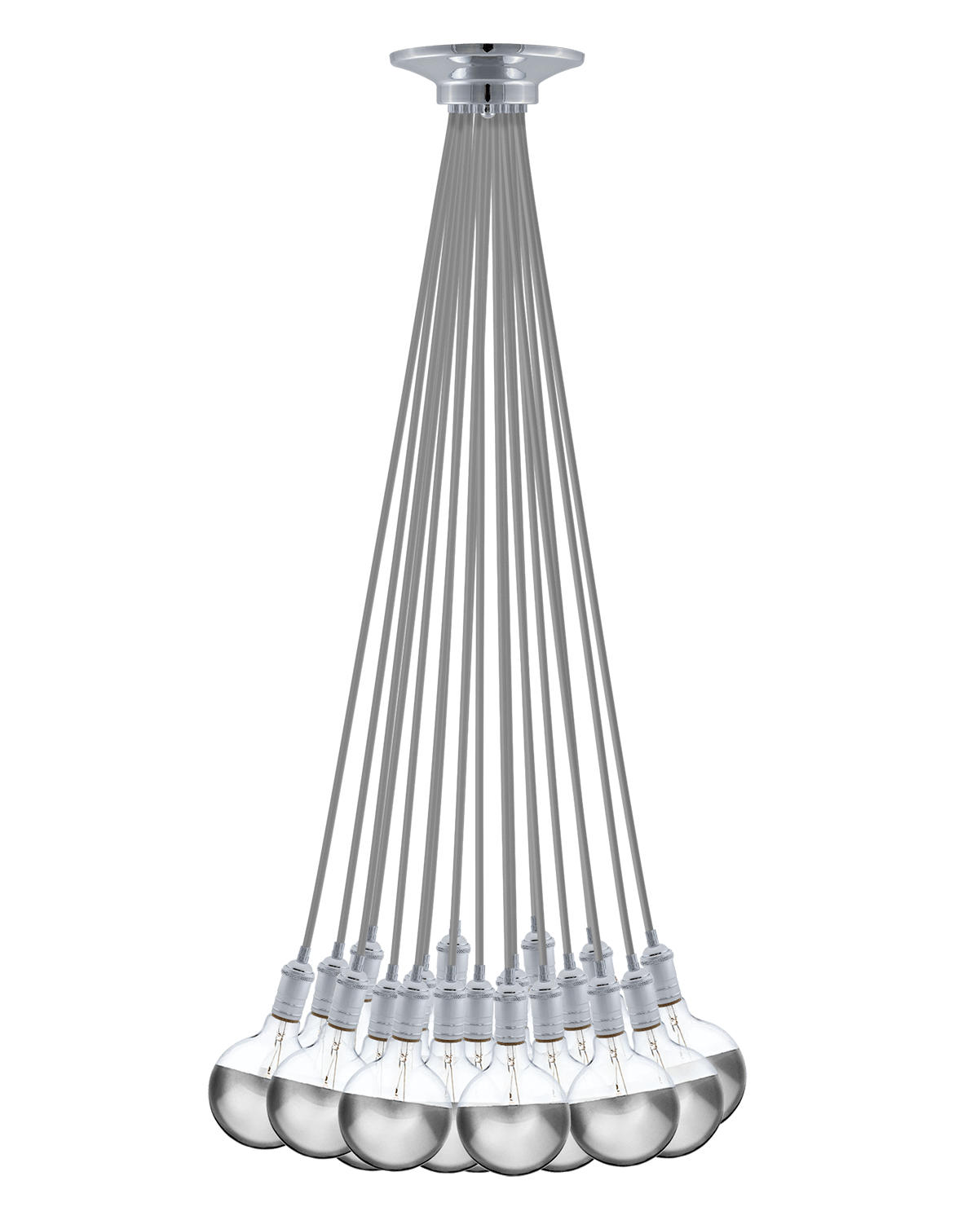 Cluster Chandelier - Even: Grey and Chrome Hangout Lighting 19 Even
