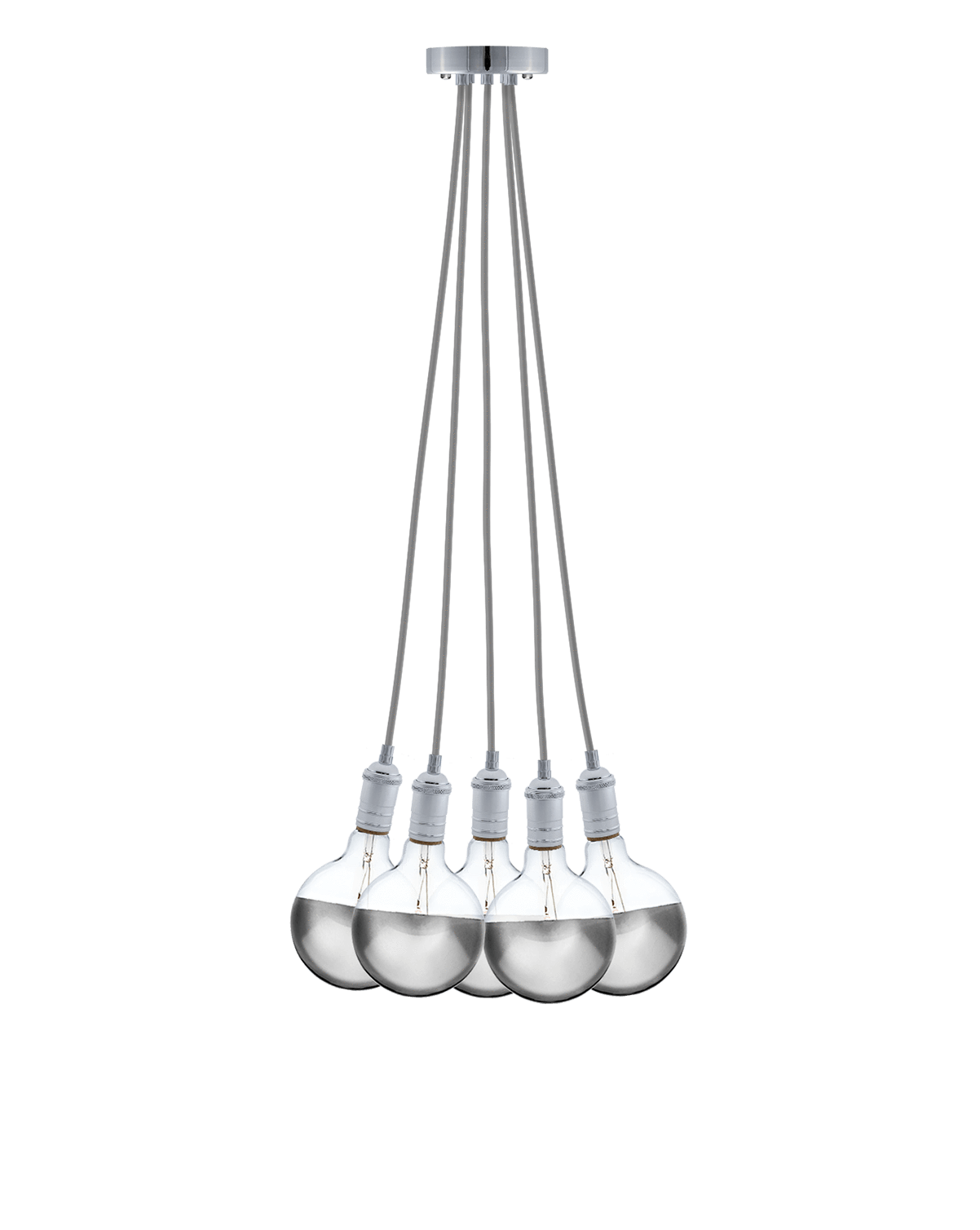Cluster Chandelier - Even: Grey and Chrome Hangout Lighting 5 Even