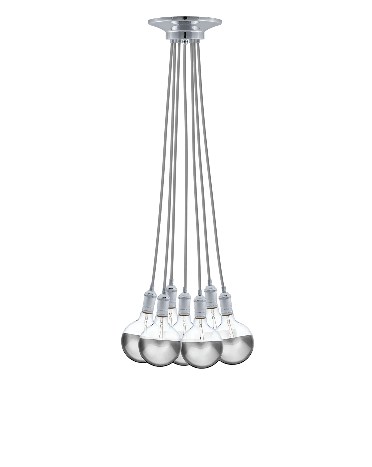 Cluster Chandelier - Even: Grey and Chrome Hangout Lighting 7 Even