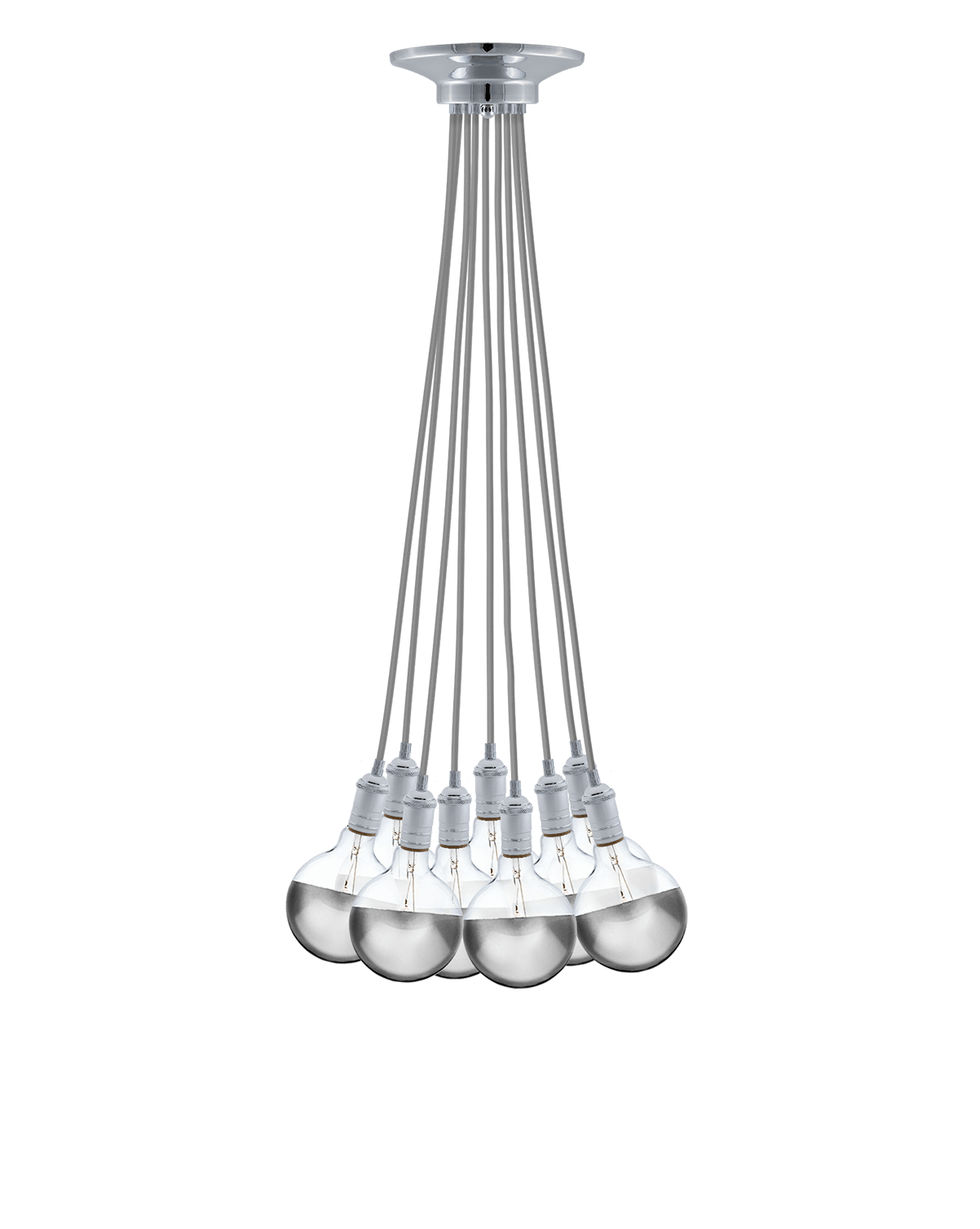 Cluster Chandelier - Even: Grey and Chrome Hangout Lighting 9 Even