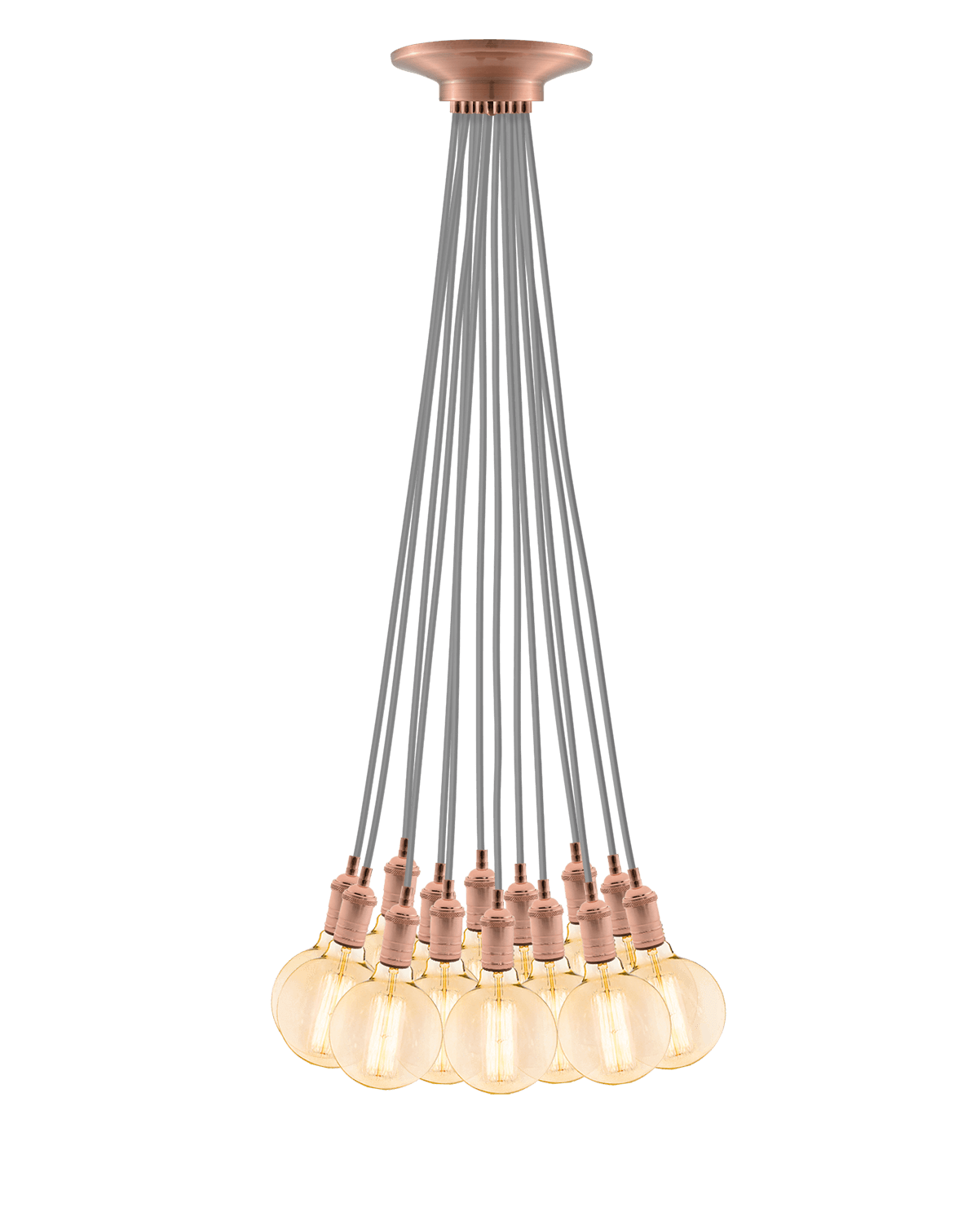 Cluster Chandelier - Even: Grey and Copper Hangout Lighting 14 Even