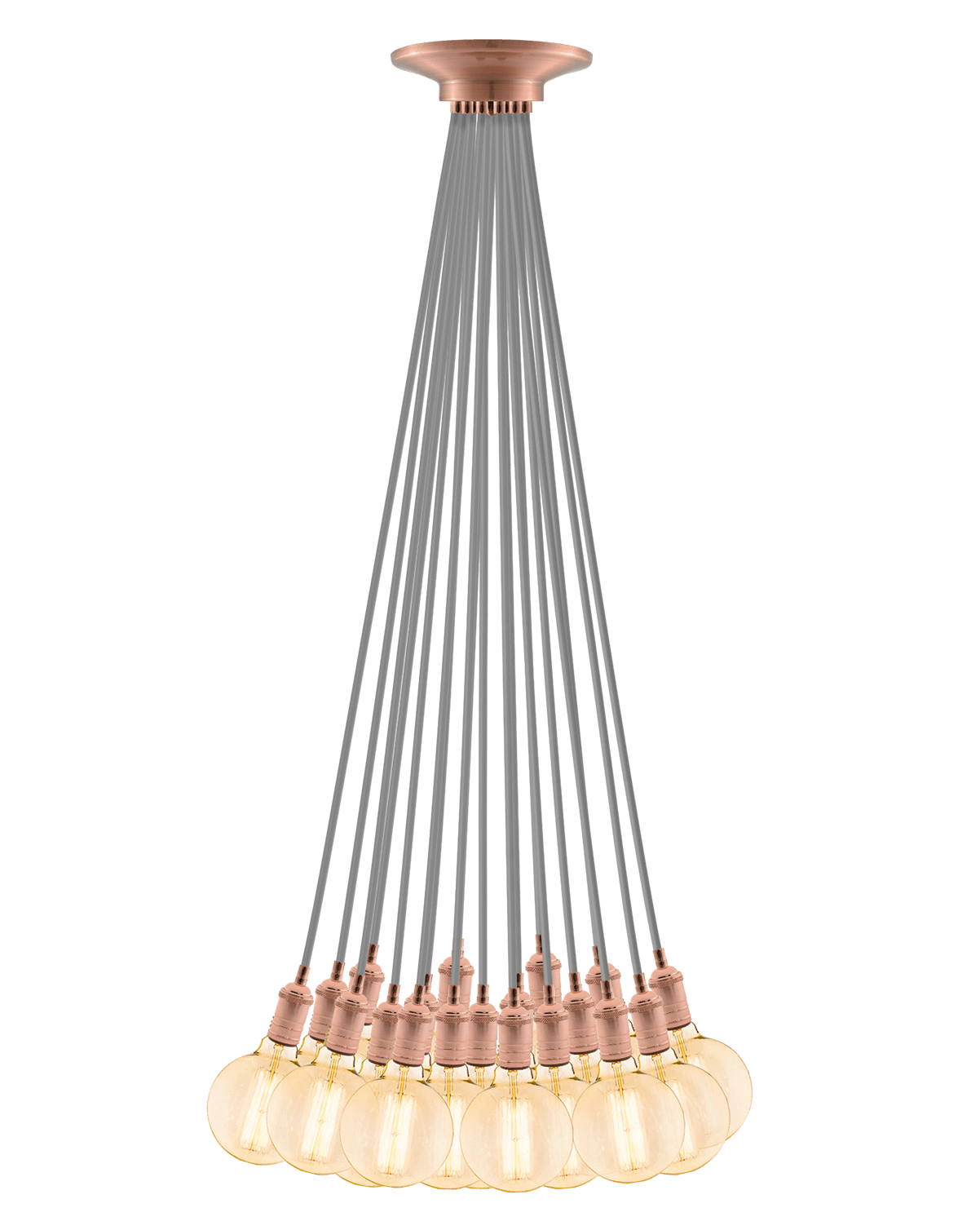 Cluster Chandelier - Even: Grey and Copper Hangout Lighting 19 Even