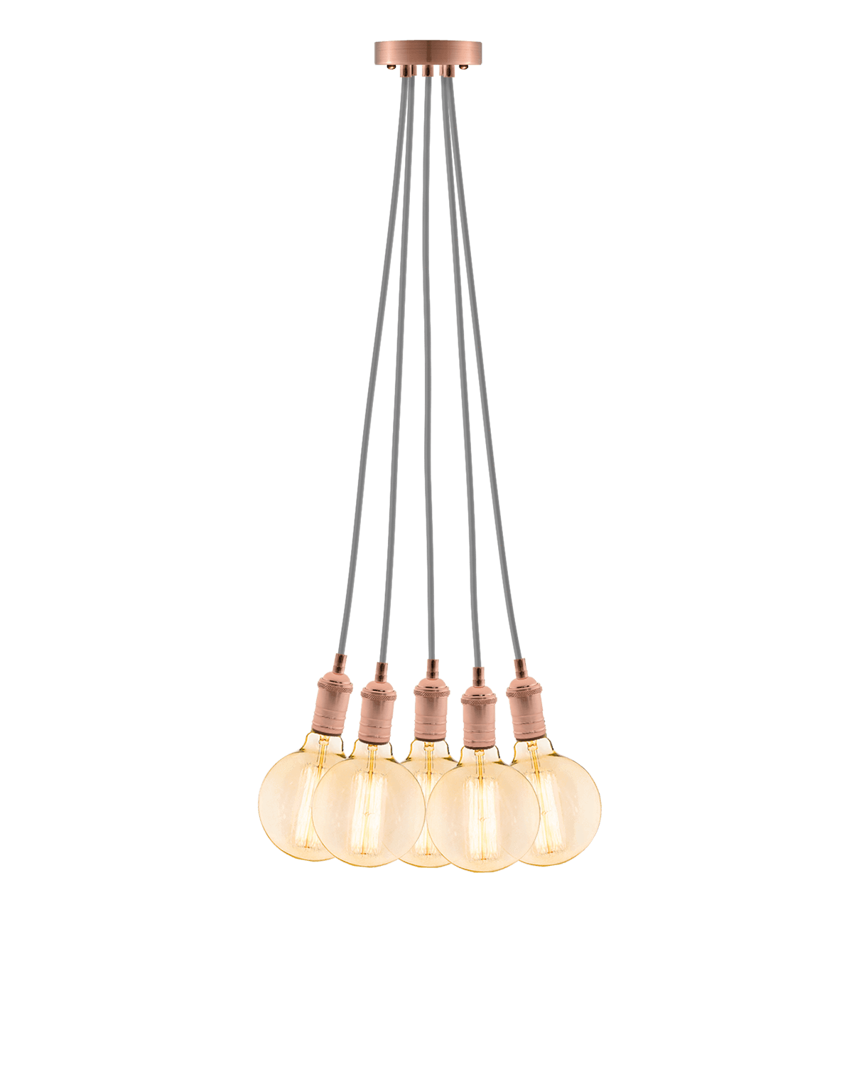 Cluster Chandelier - Even: Grey and Copper Hangout Lighting 5 Even