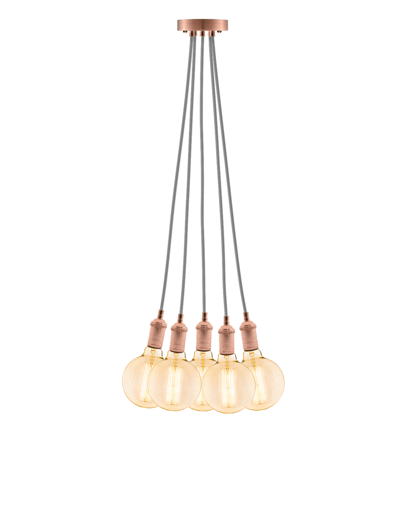 Cluster Chandelier Even Grey and Copper Hangout Lighting