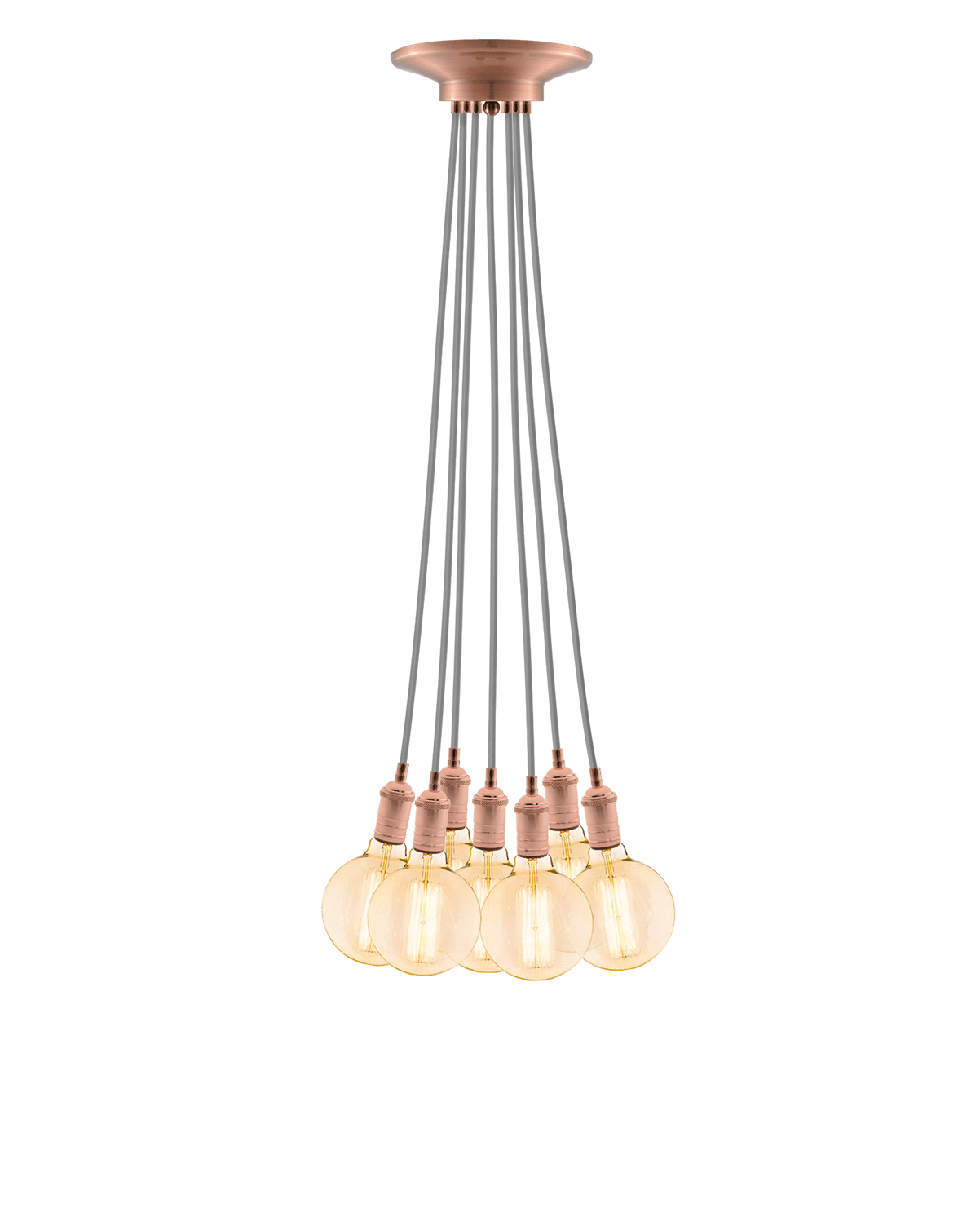 Cluster Chandelier - Even: Grey and Copper Hangout Lighting 7 Even