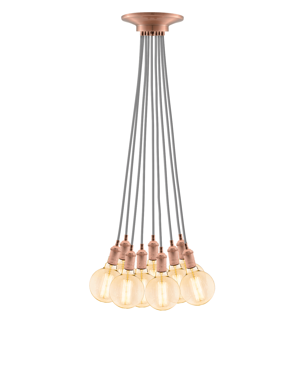 Cluster Chandelier - Even: Grey and Copper Hangout Lighting 9 Even