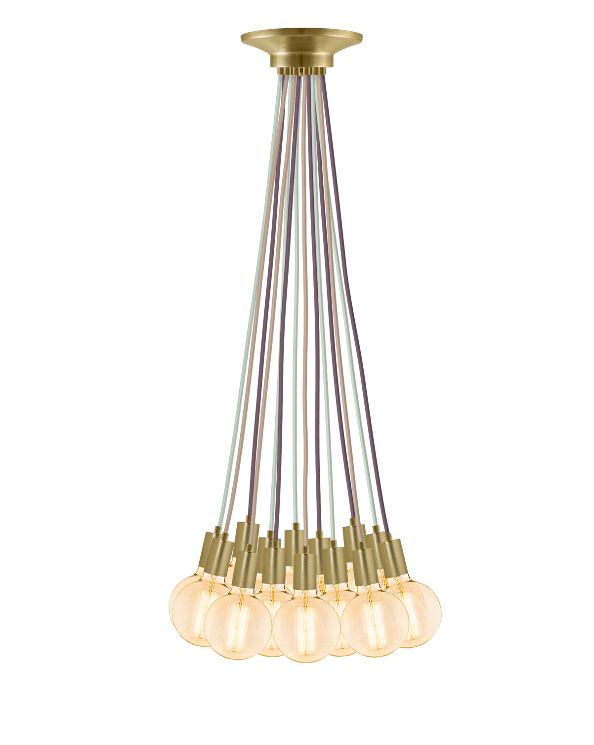 Cluster Chandelier - Even: Mixed and Brass Hangout Lighting 14 Even