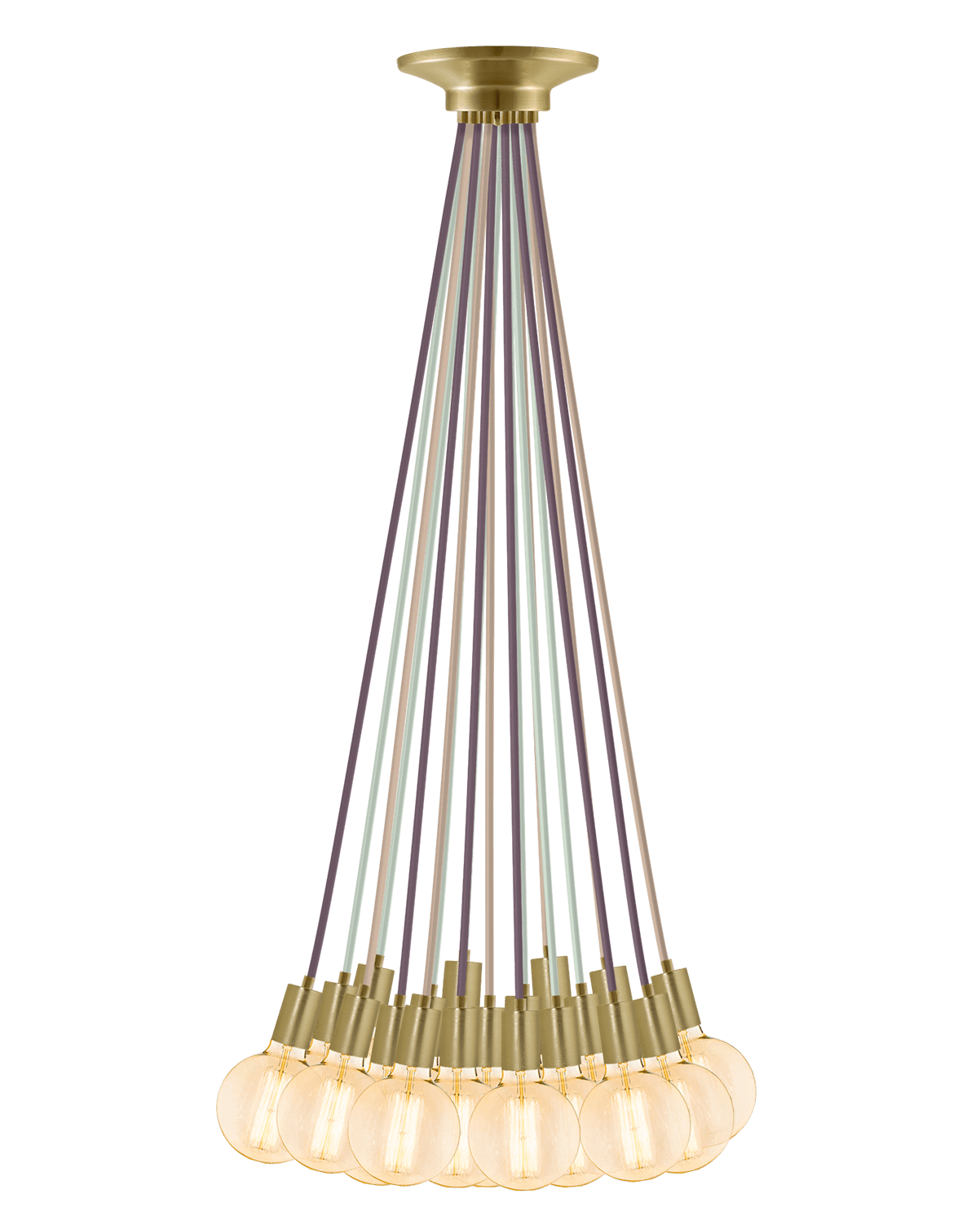 Cluster Chandelier - Even: Mixed and Brass Hangout Lighting 19 Even