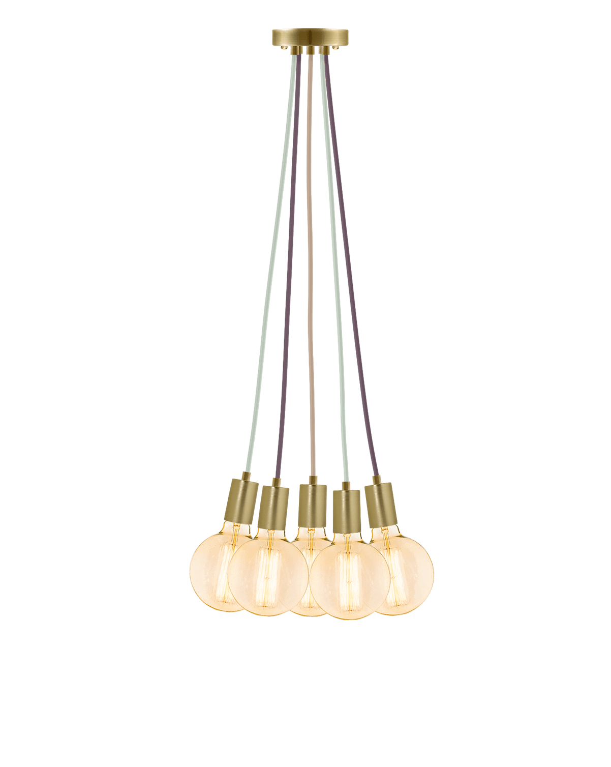 Cluster Chandelier - Even: Mixed and Brass Hangout Lighting 5 Even