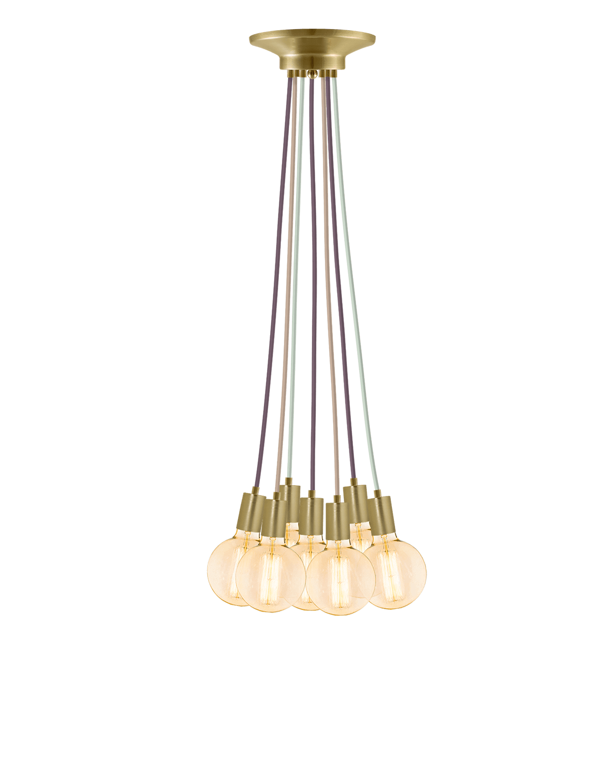 Cluster Chandelier - Even: Mixed and Brass Hangout Lighting 7 Even