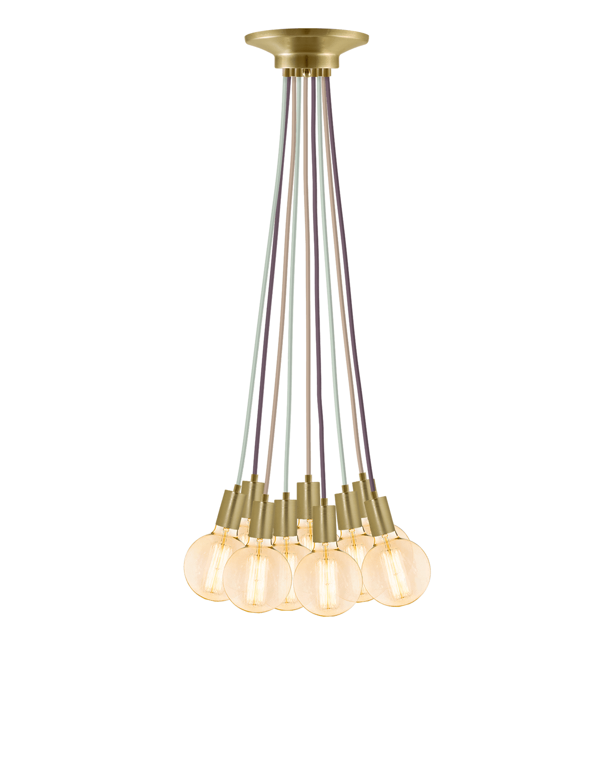 Cluster Chandelier - Even: Mixed and Brass Hangout Lighting 9 Even